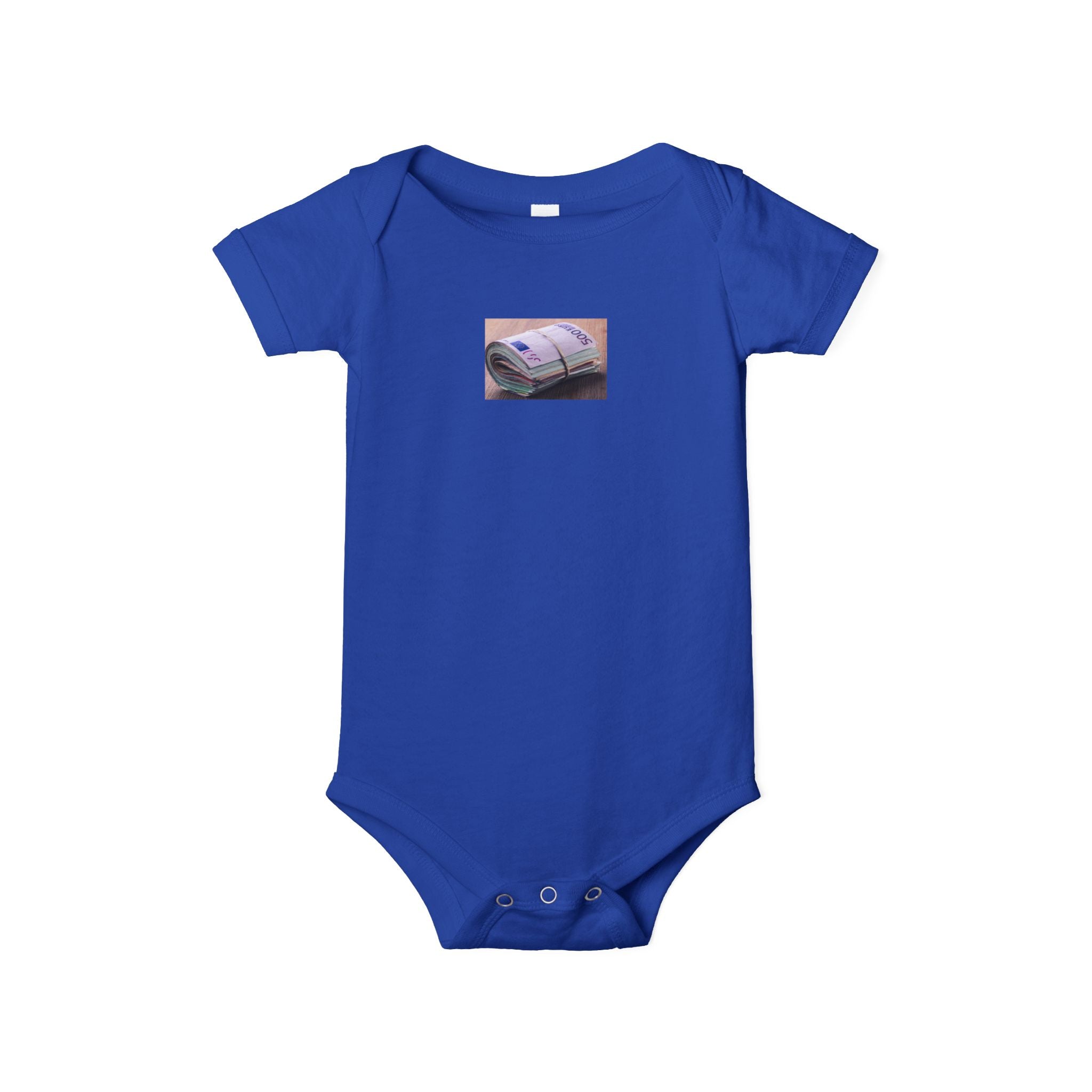 Grenouillère bébé motif pile de billets | Body imprimé argent
