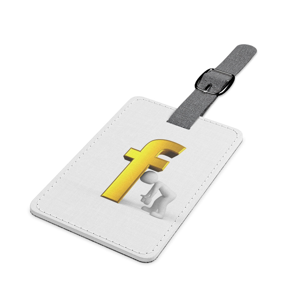 Yellow Letter F Monogram Luggage Tag