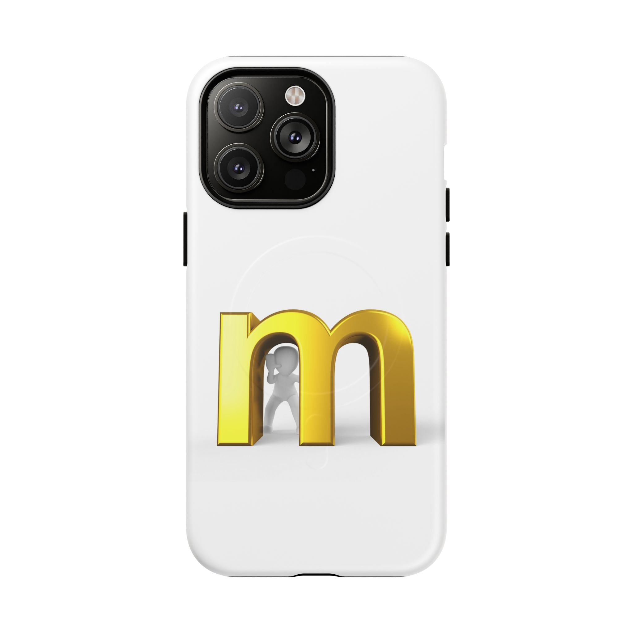 Coque de téléphone Lettre M dorée | Coque magnétique renforcée, Initiale Monogramme