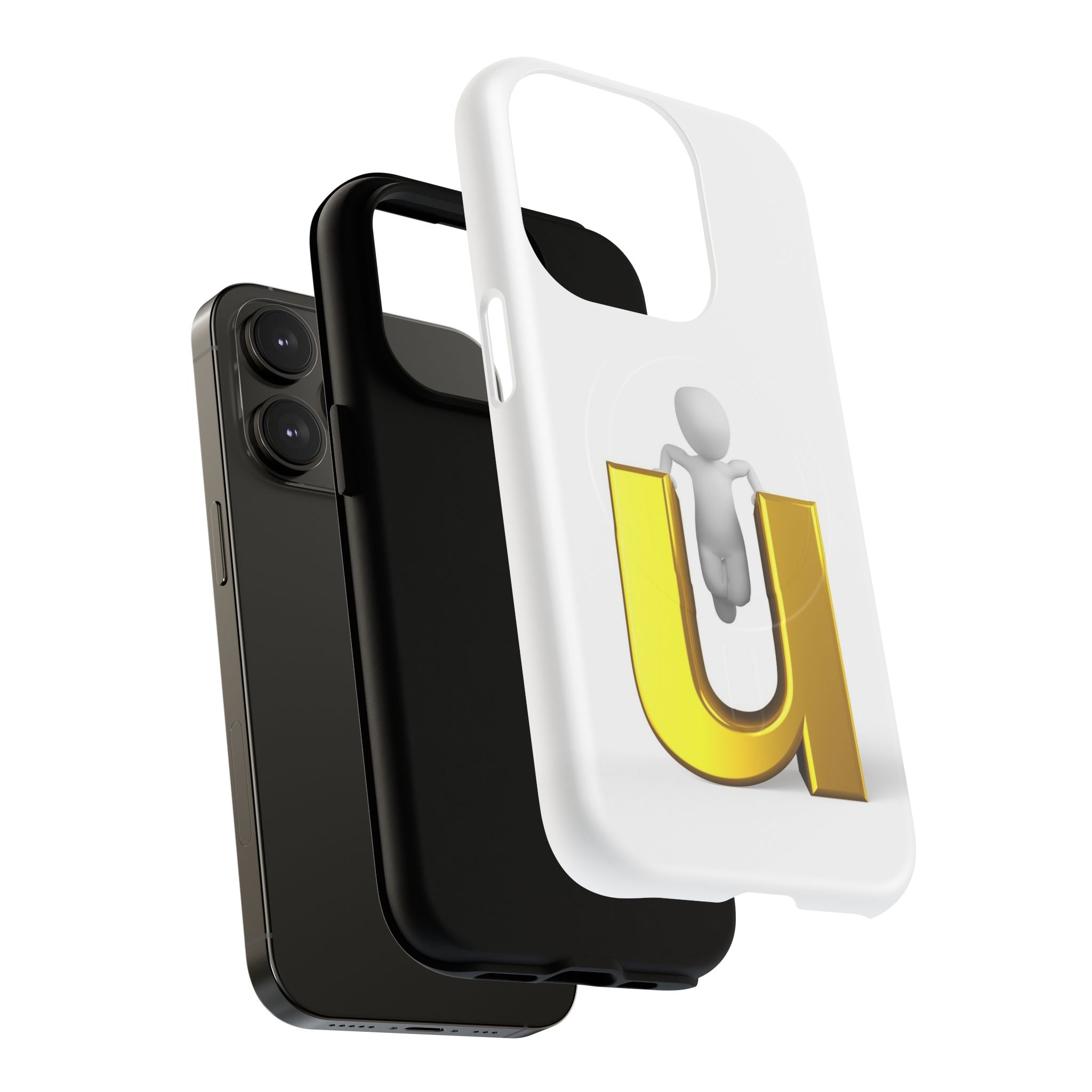 3D Person with Gold Letter U phone case | Tough Magnetic Case