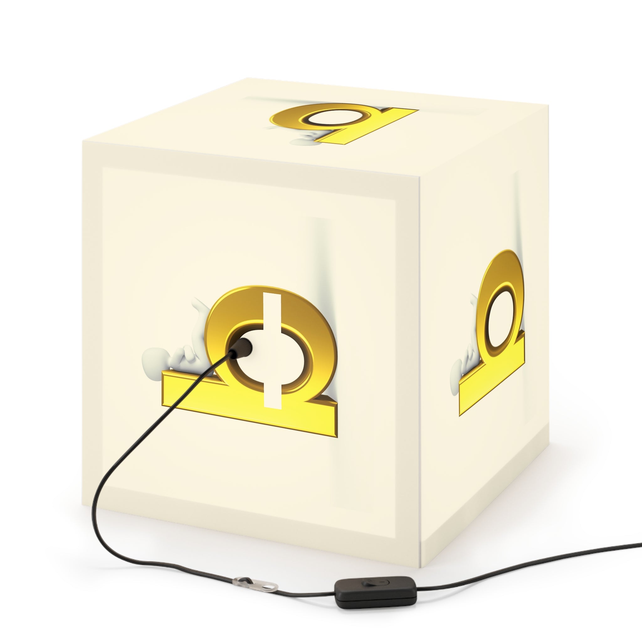 Gold Letter B Light Cube Lamp | Alphabet Nursery Night Light