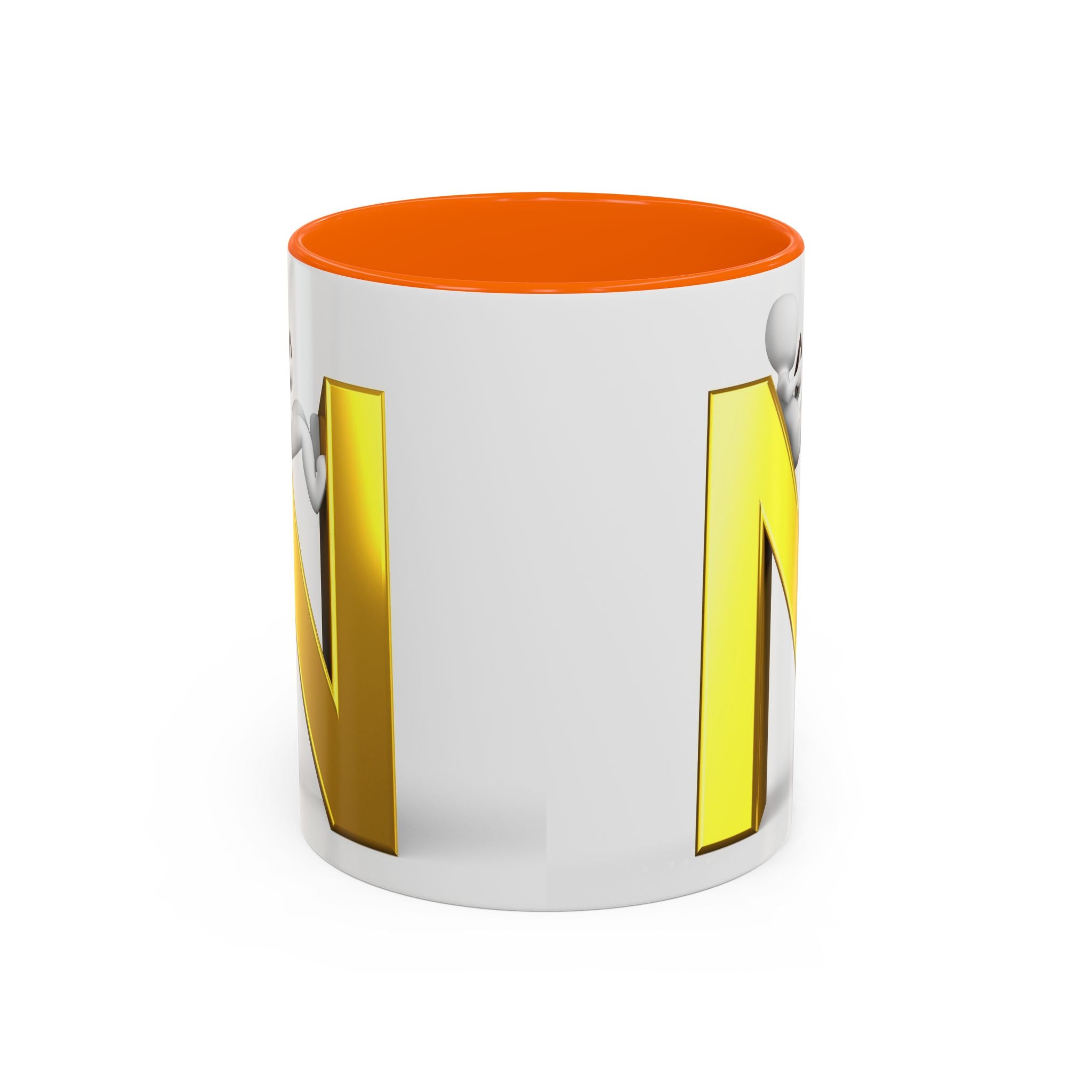 Mug monogramme lettre N dorée | Mug à anse colorée