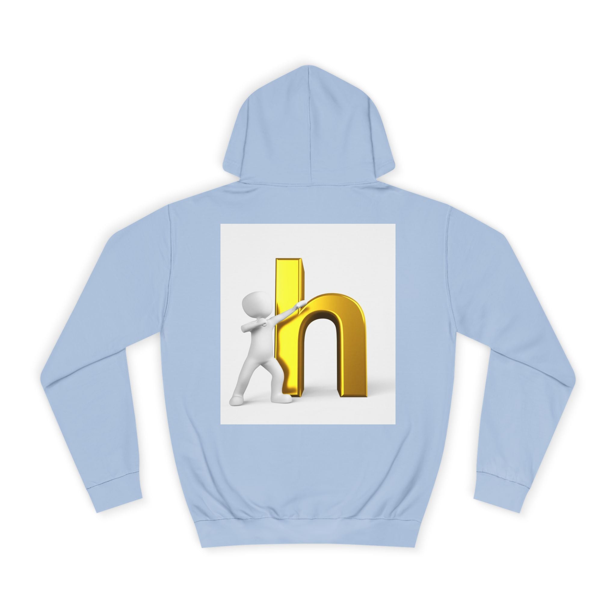 3D Gold Letter H Design Hoodie | Letterman Initial Hoodie