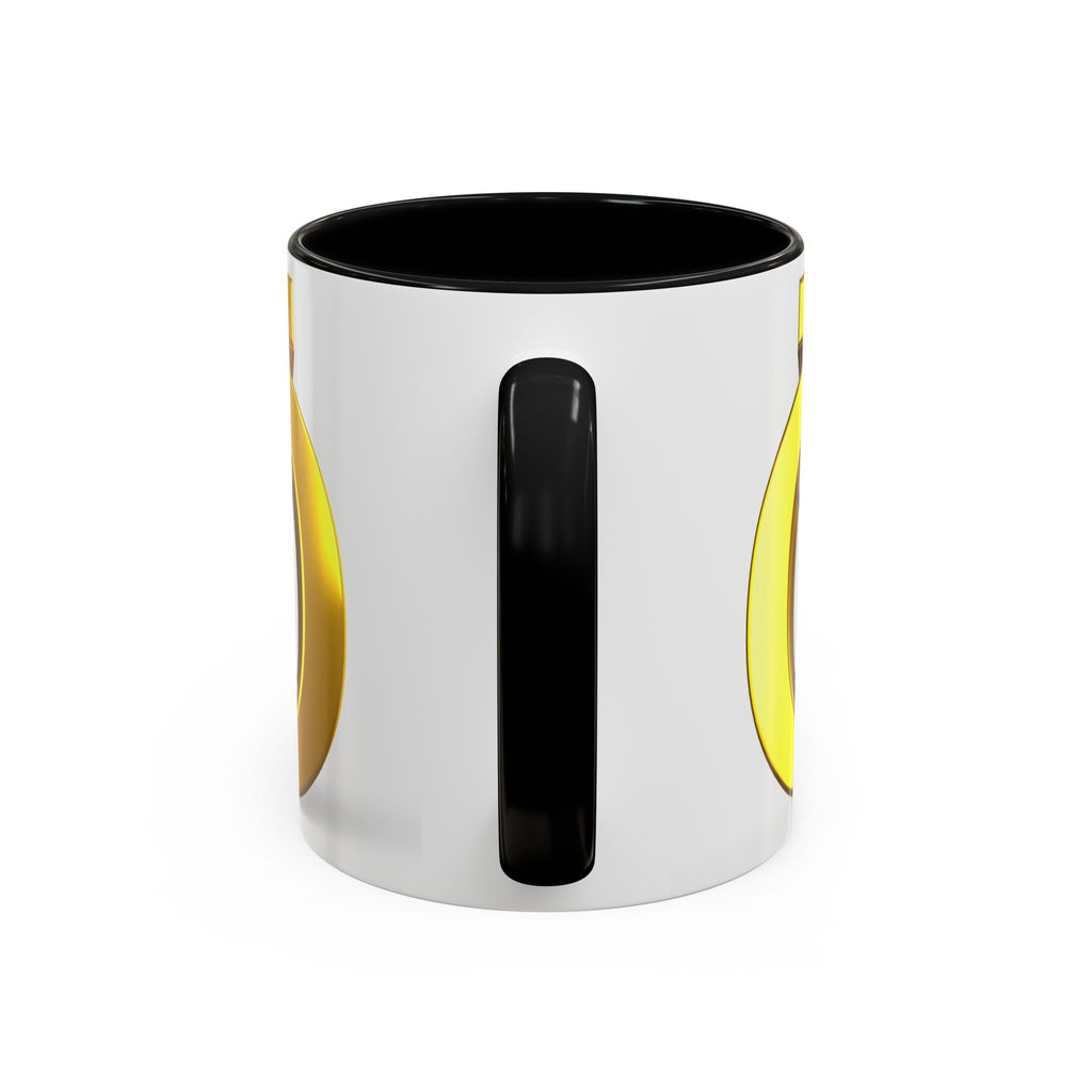 3D Gold Ö Letter Coffee Mug | Accent Handle, Black Interior
