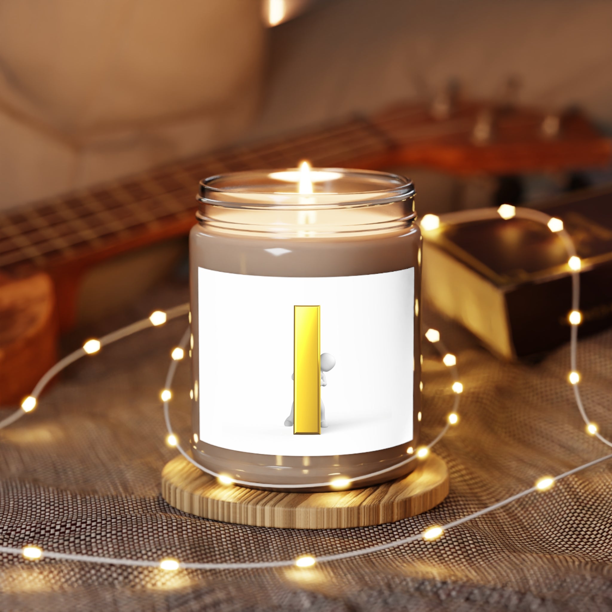 Minimalist 3D Letter i Candle, Soy Candle Jar 9oz