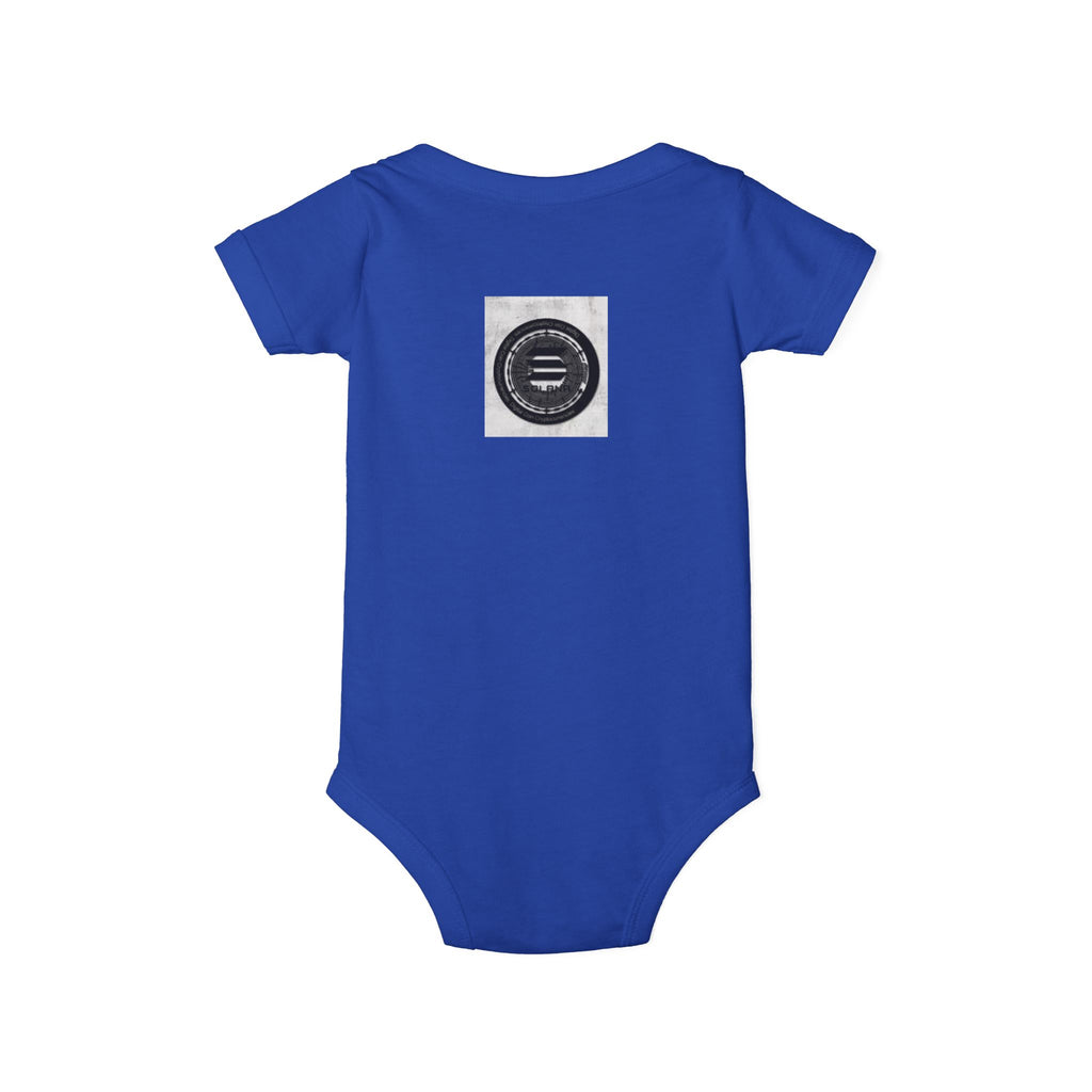 Solana Cryptocurrency Infant One Piece | Monochrome Badge Design