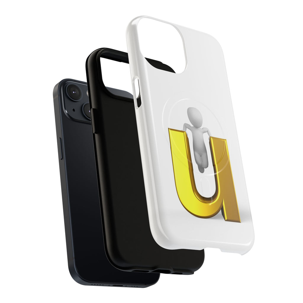 3D Person with Gold Letter U phone case | Tough Magnetic Case