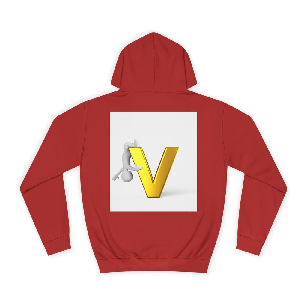 3D Gold Letter V Hoodie | Letter V Initial Sweatshirt