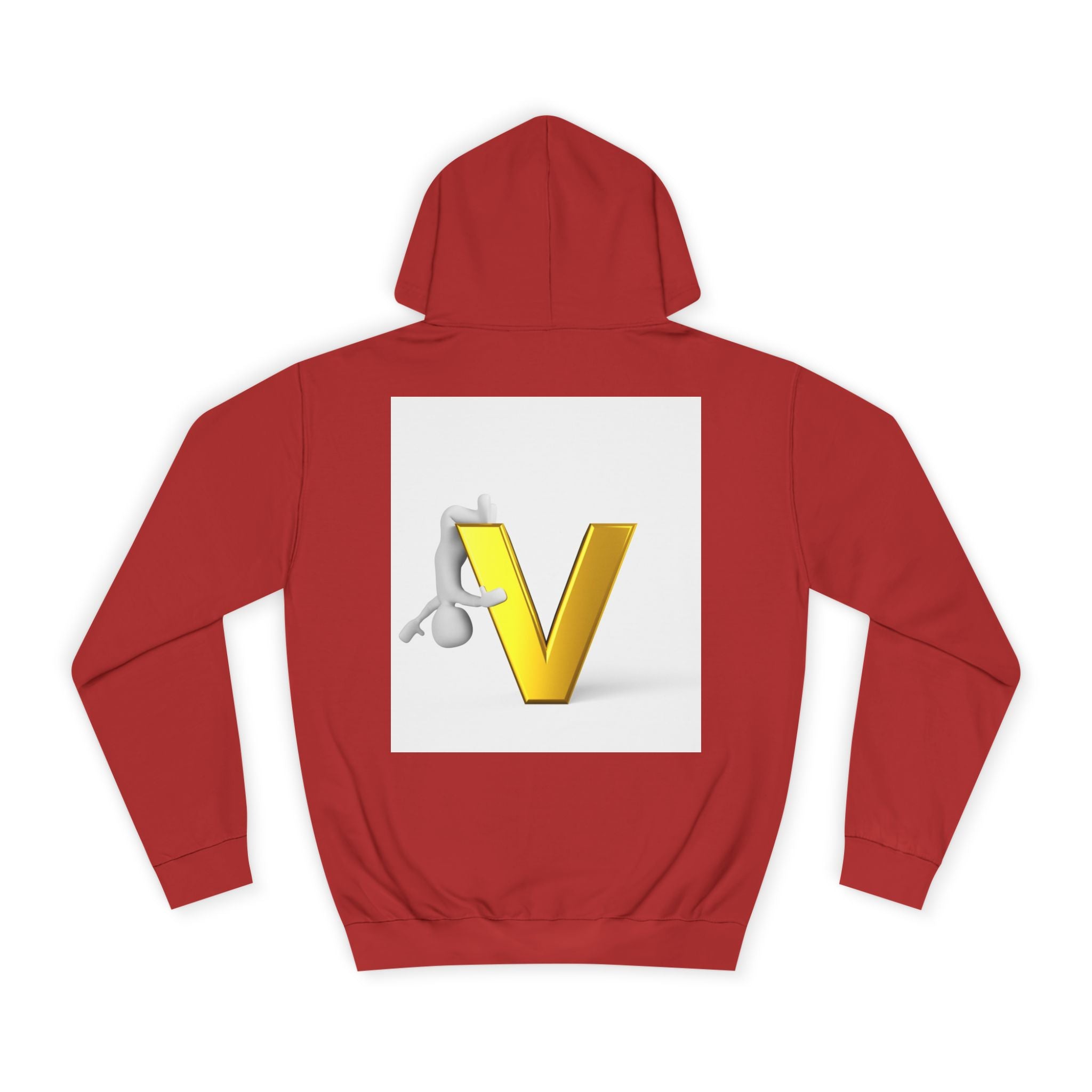 3D Gold Letter V Hoodie | Letter V Initial Sweatshirt