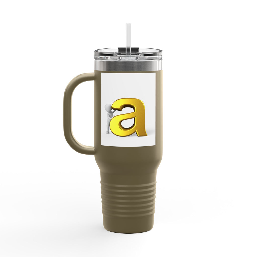 Yellow 3D Letter A tumbler | Travel Mug