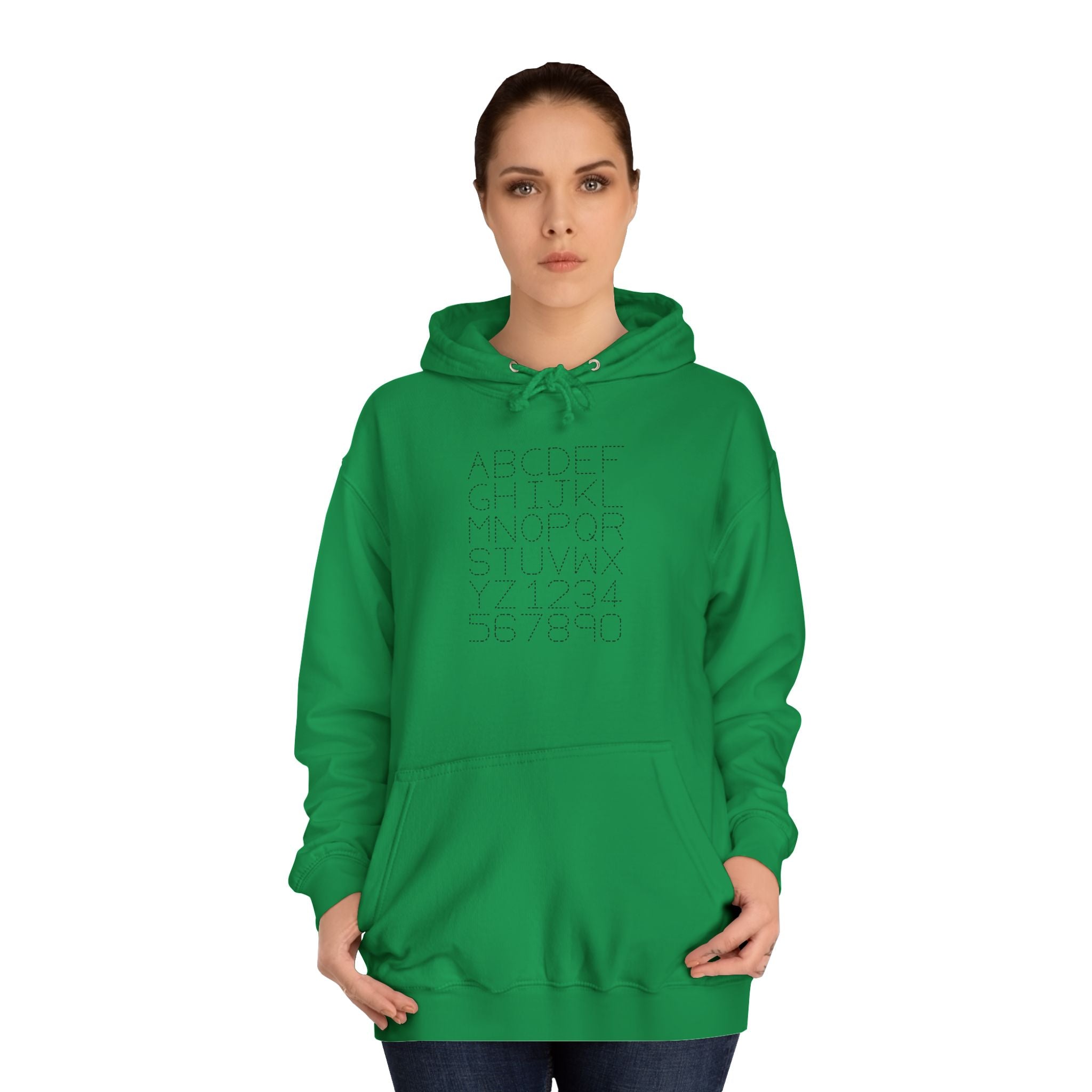 College Dotted Alphabet Hoodie | Campus Sweatshirt, Collegiate Style