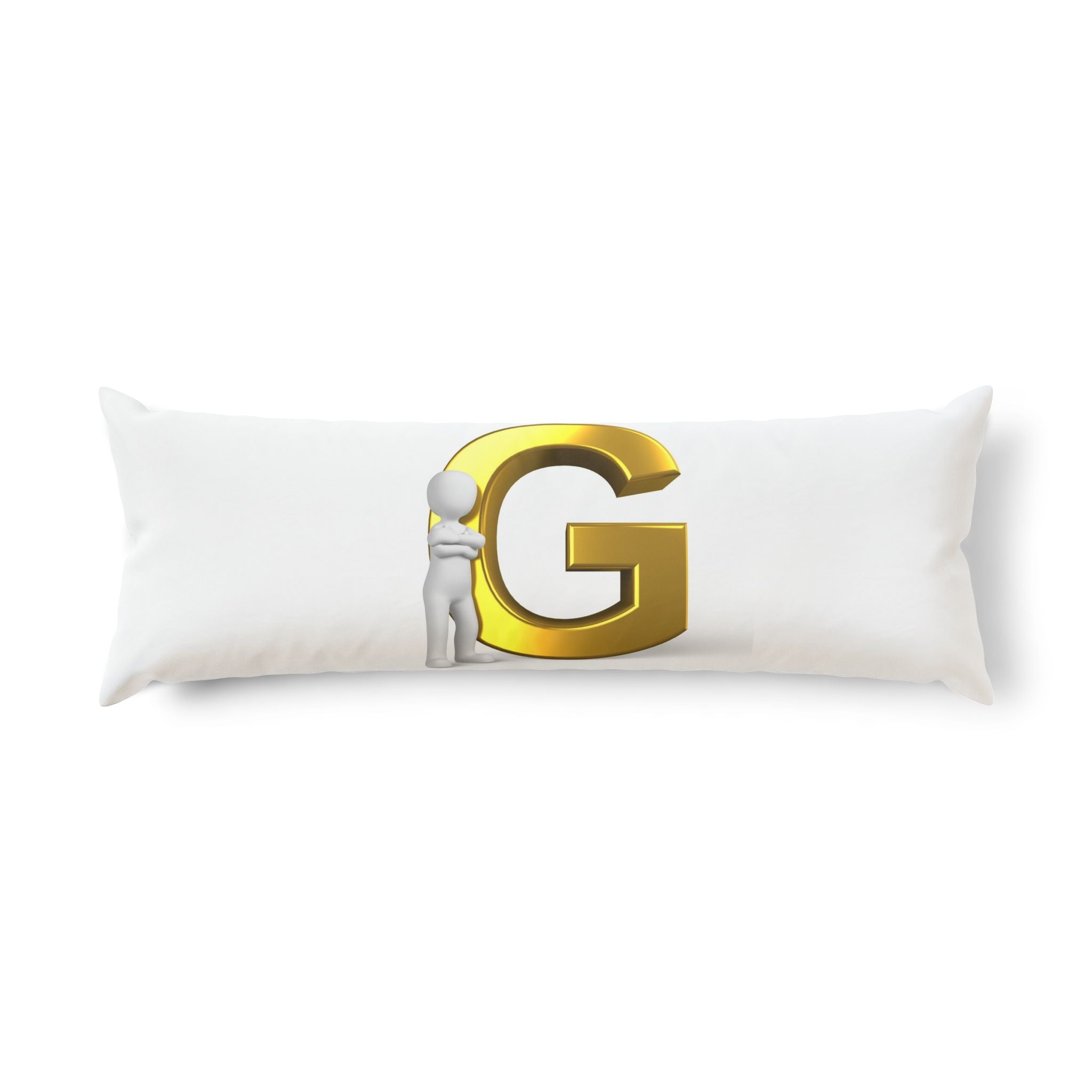 Oreiller de corps monogramme Lettre G Dorée | Coussin décoratif initiale G