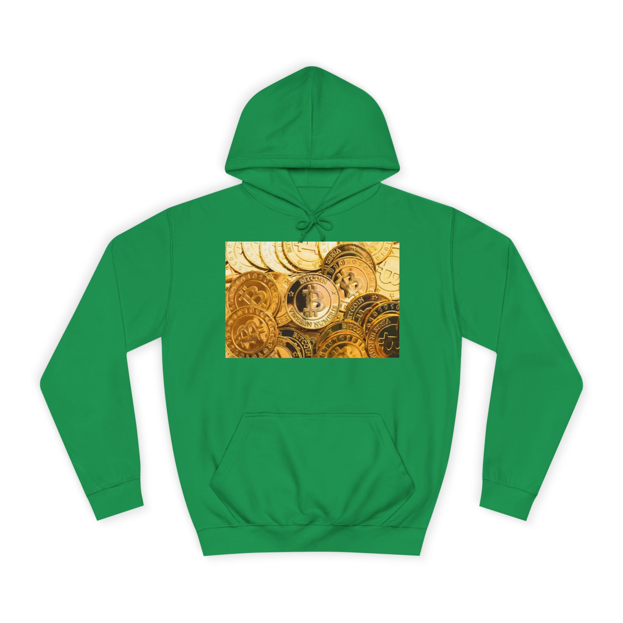Golden Bitcoin Coins Hoodie | Crypto Cryptocurrency Crypto Art, Digital Currency Apparel