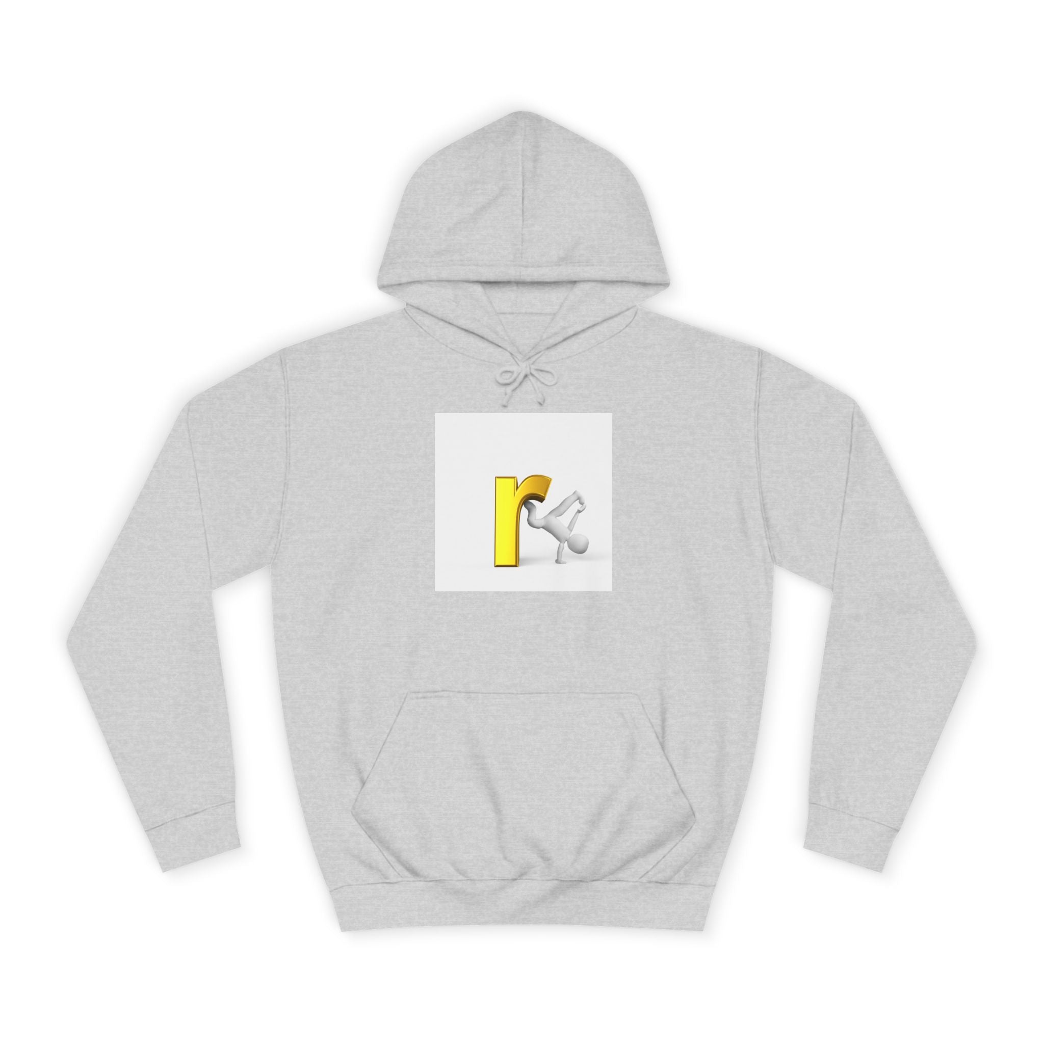 Yellow Letter R Character Hoodie | Playful Typographic Design