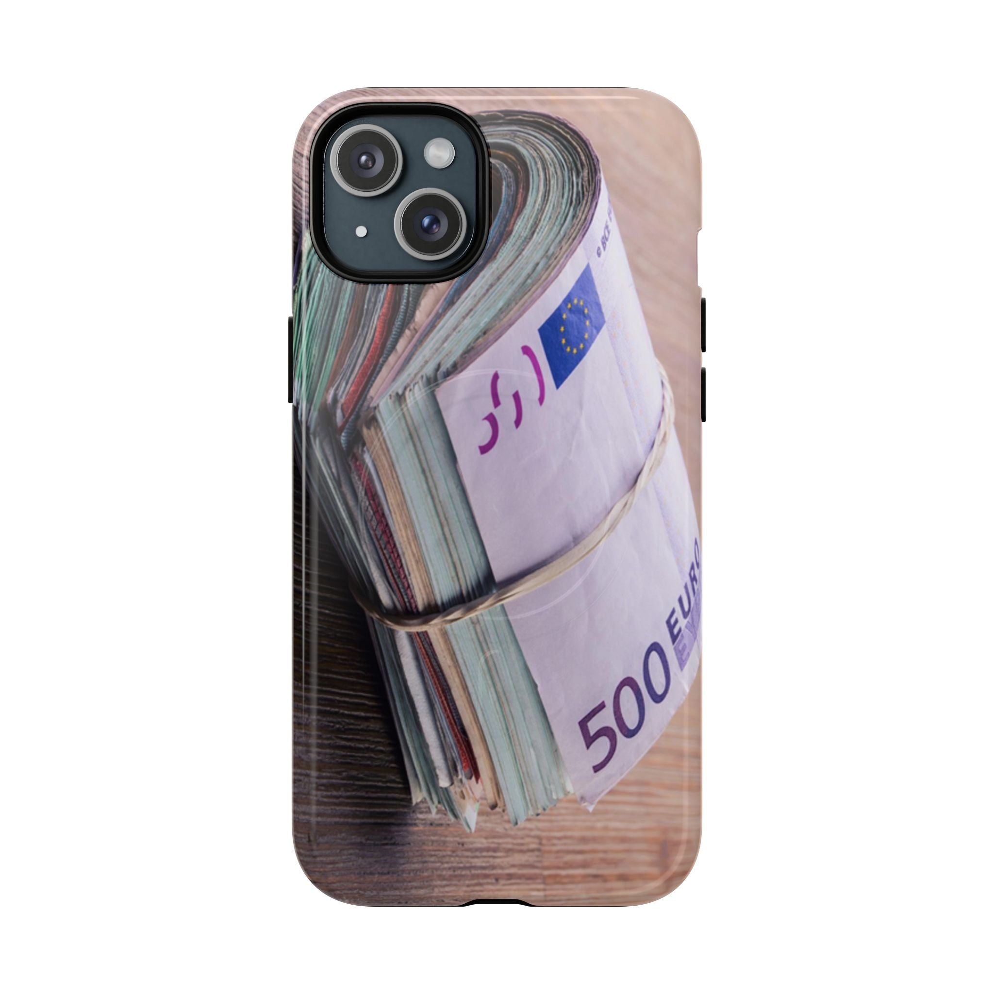 Coque de téléphone liasses de billets en euros | Coque iPhone rouleau de billets, Imprimé argent