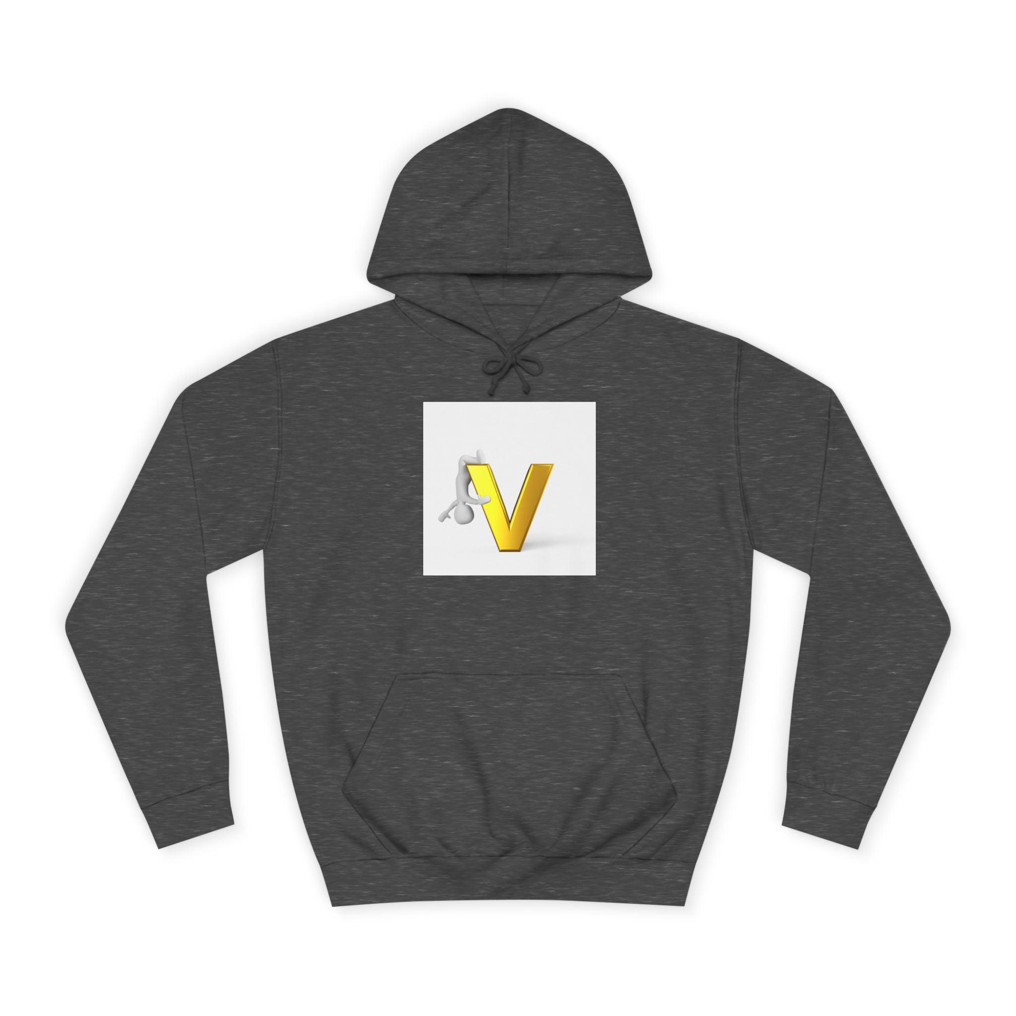 Sweat à capuche 3D lettre V dorée | Sweat initial lettre V
