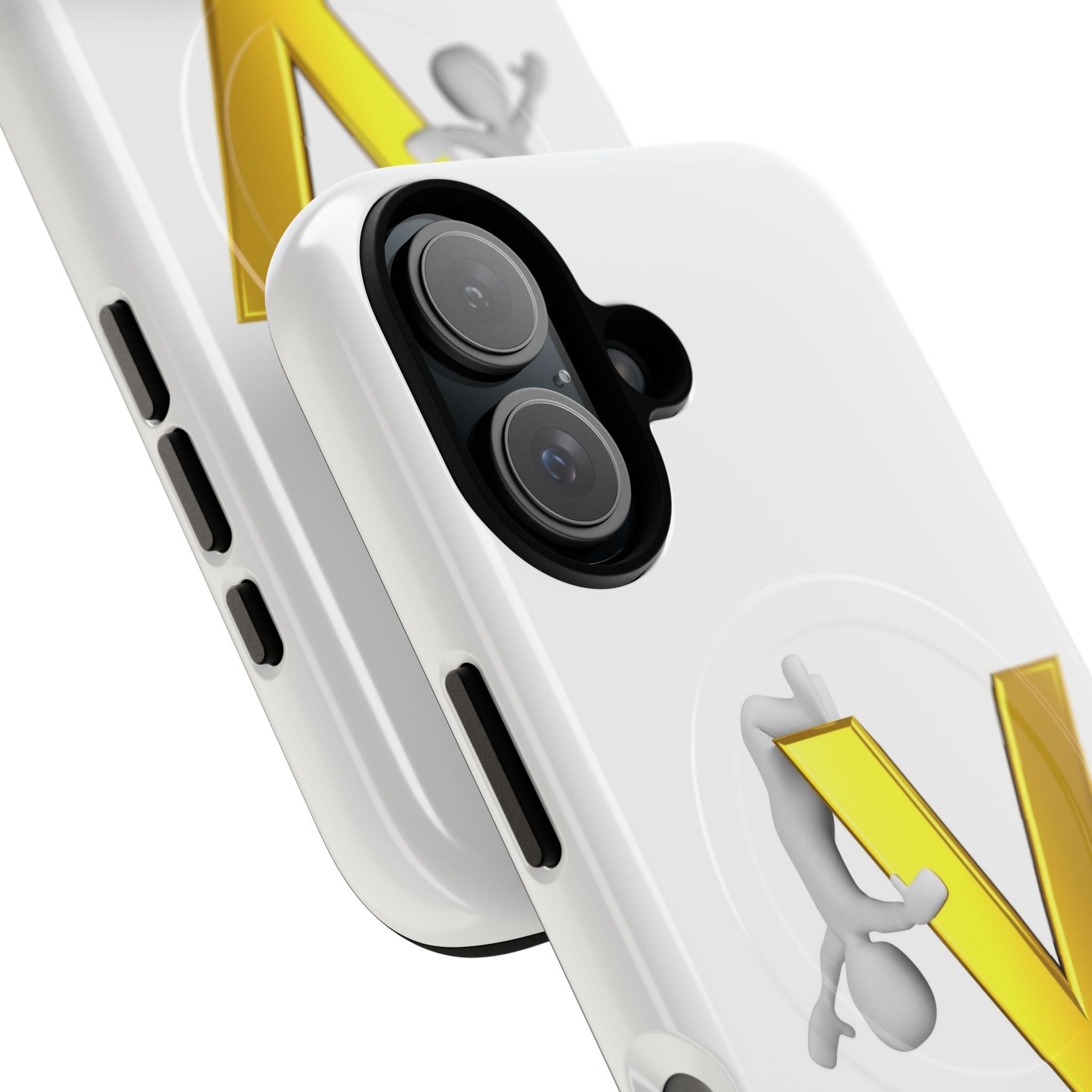 3D Yellow V Letter Phone Case Tough Magnetic Case | Monogram V iPhone Cover