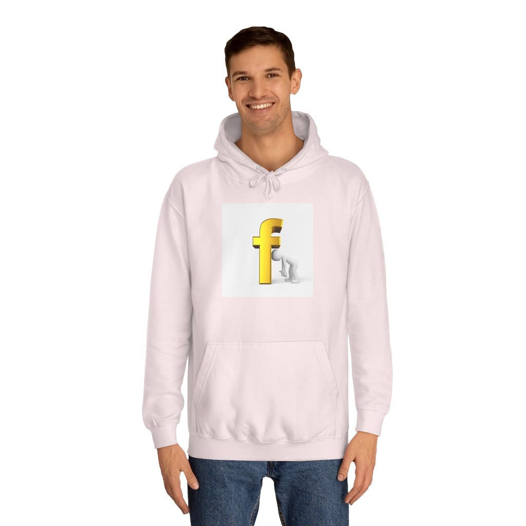 Yellow 3D Letter F Kneeling Figure Hoodie | Typography Graphic