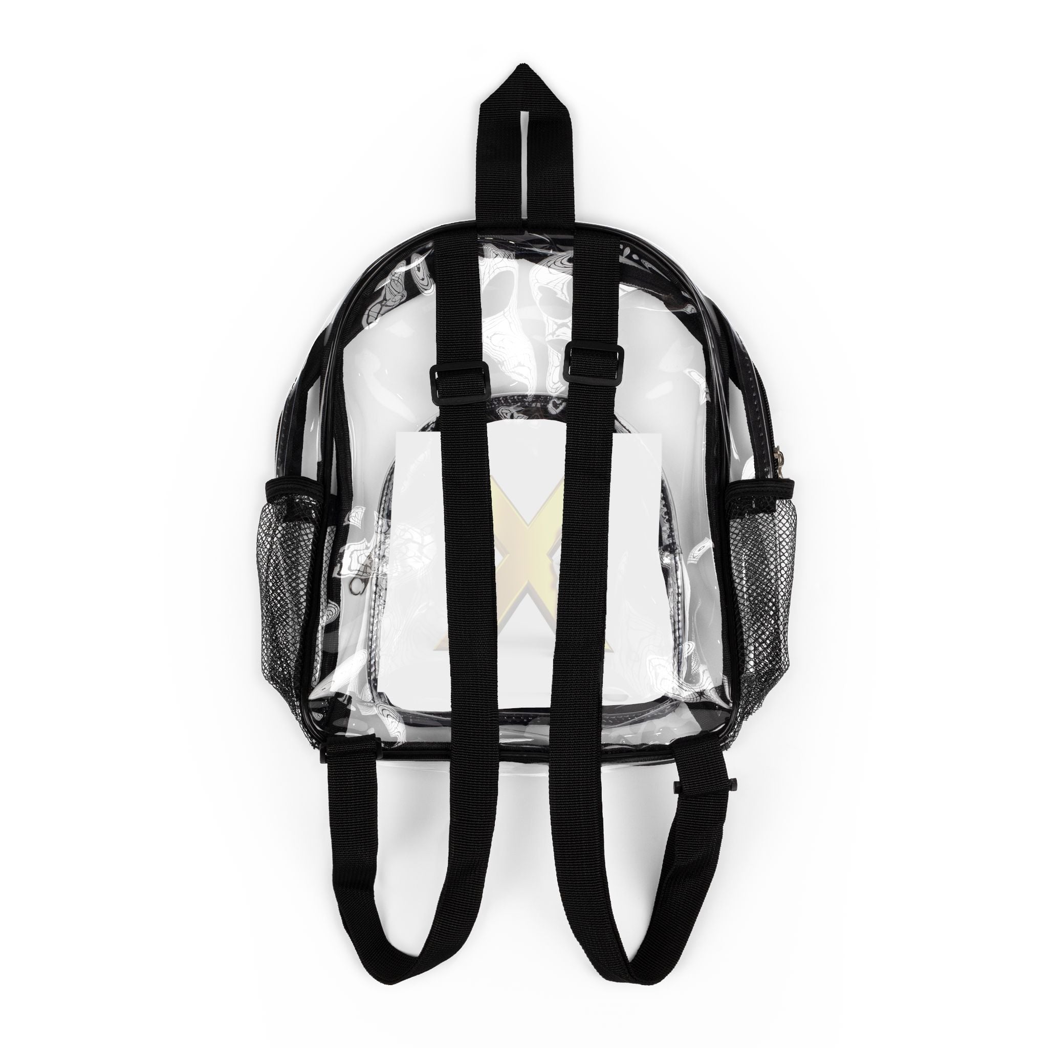 Gold X Logo Clear Stadium Backpack | Transparent School Bag