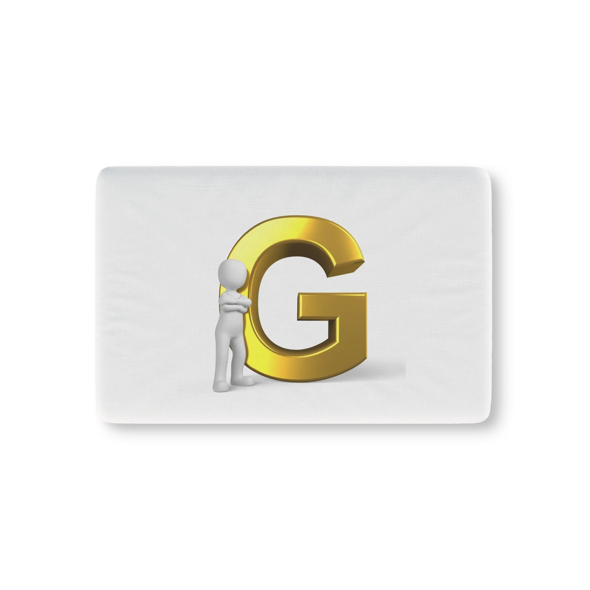 Gold Letter G with Standing Figure Baby Fitted Crib Sheet