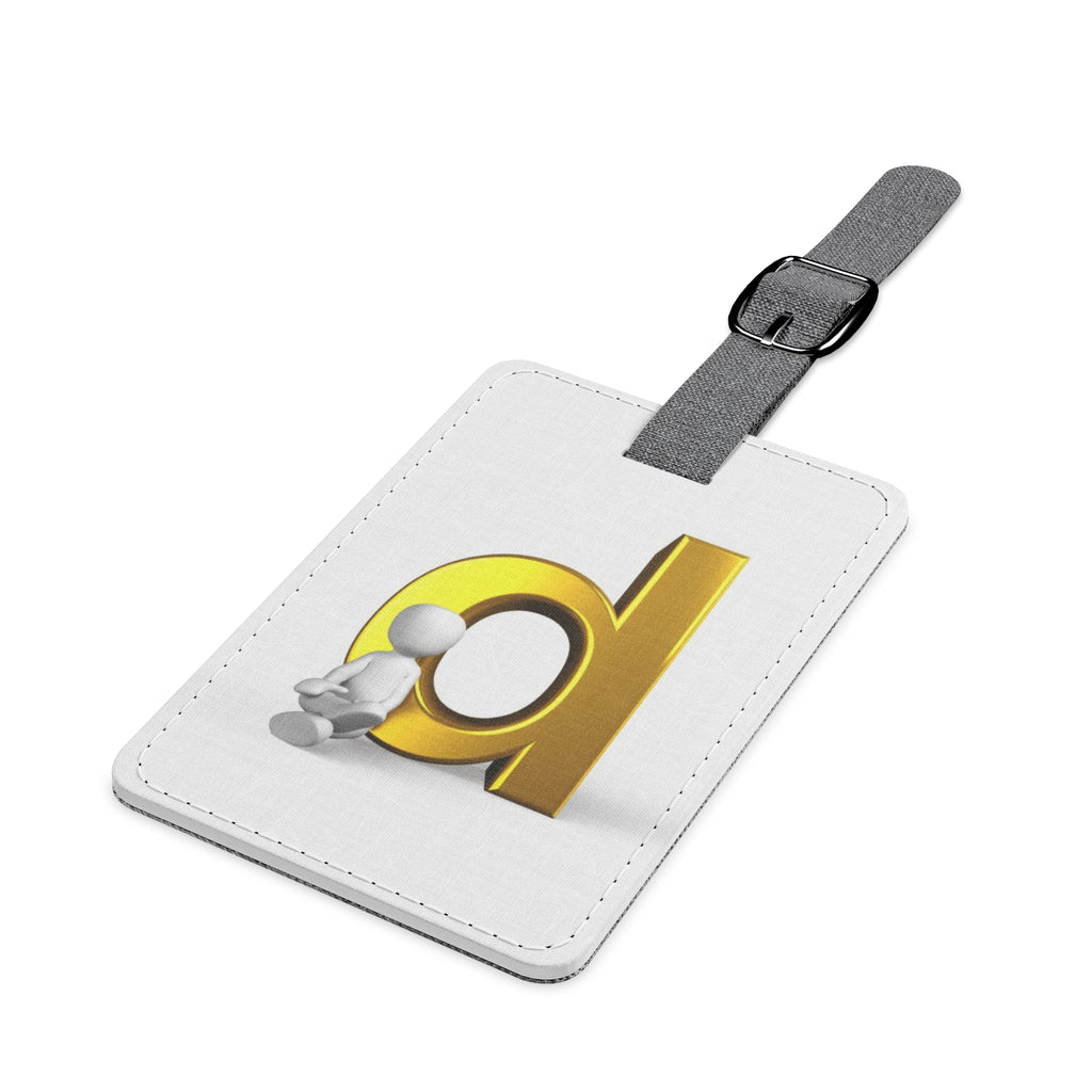 Gold Letter D monogram luggage tag | Saffiano polyester rectangle