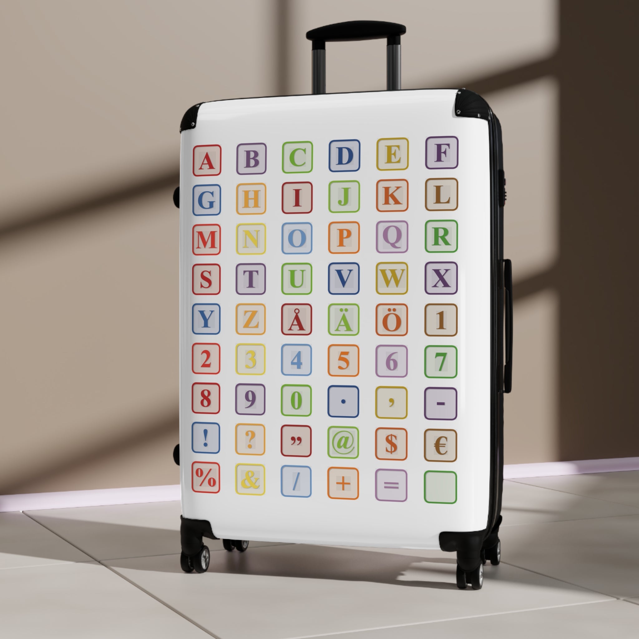 Alphabet Blocks Suitcase | Colorful Letters & Numbers Luggage