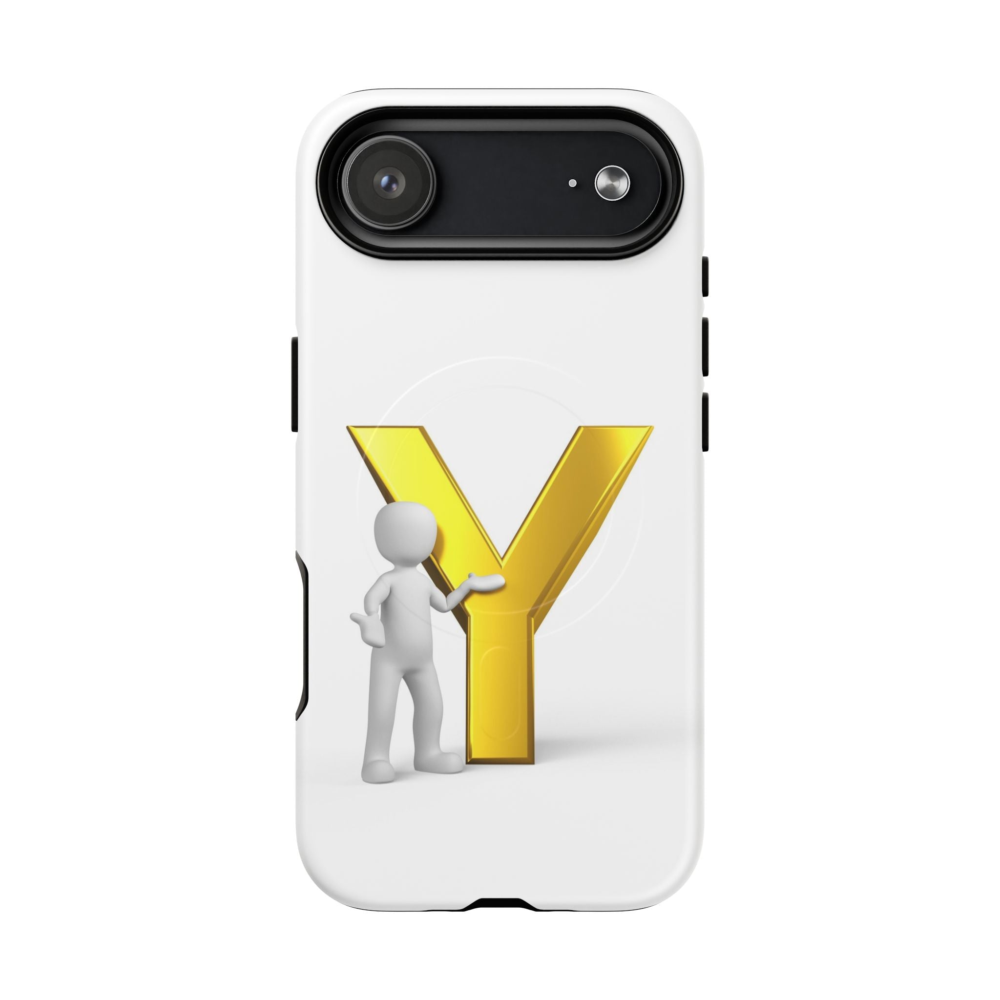 Coque de téléphone Lettre Y Or | Coque magnétique iPhone Monogramme