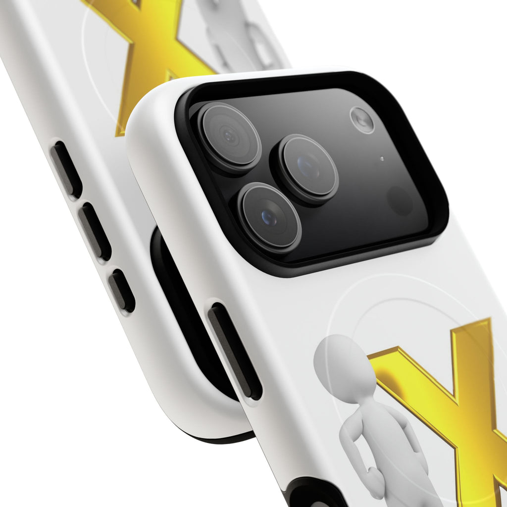 Gold X with 3D Figure iPhone Case | Tough Magnetic Case