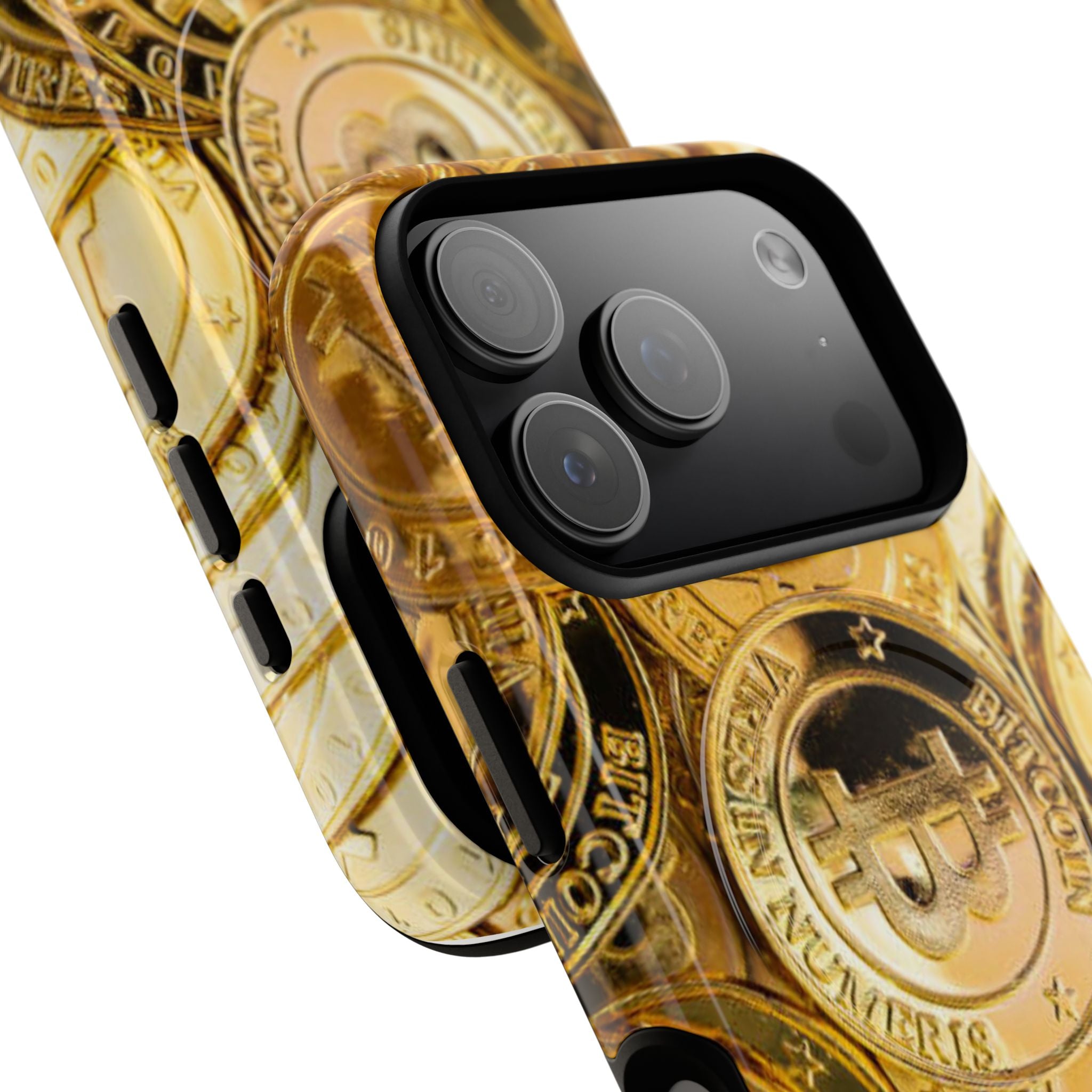Gold Bitcoin Coins Phone Case | Tough Magnetic Case