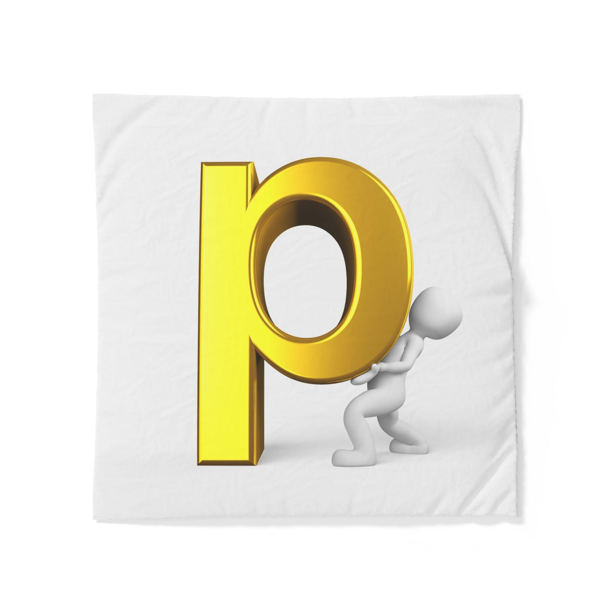 Housse de couette lettre P en 3D