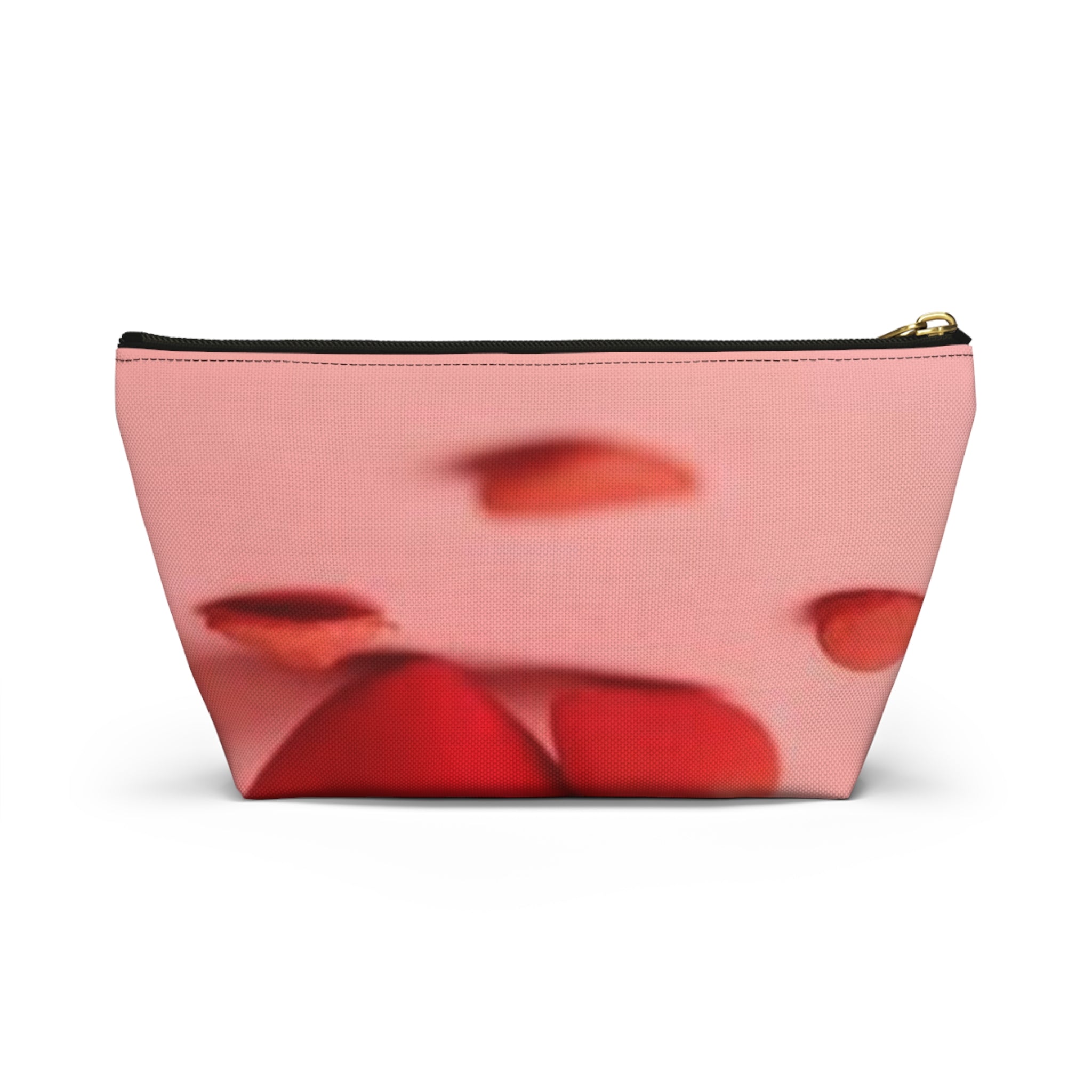 Red Hearts Petals Accessory Pouch