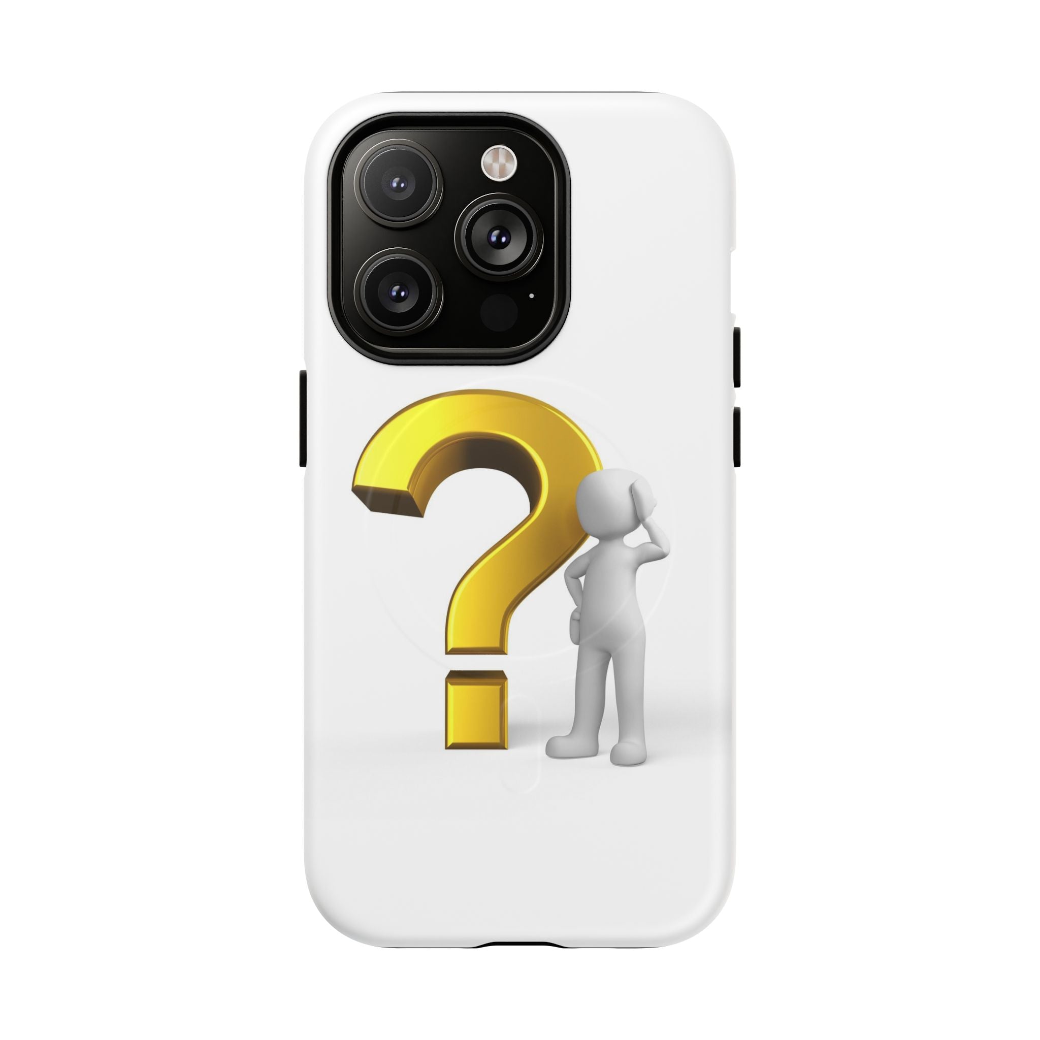 Coque de téléphone 3D point d'interrogation | Coque magnétique robuste