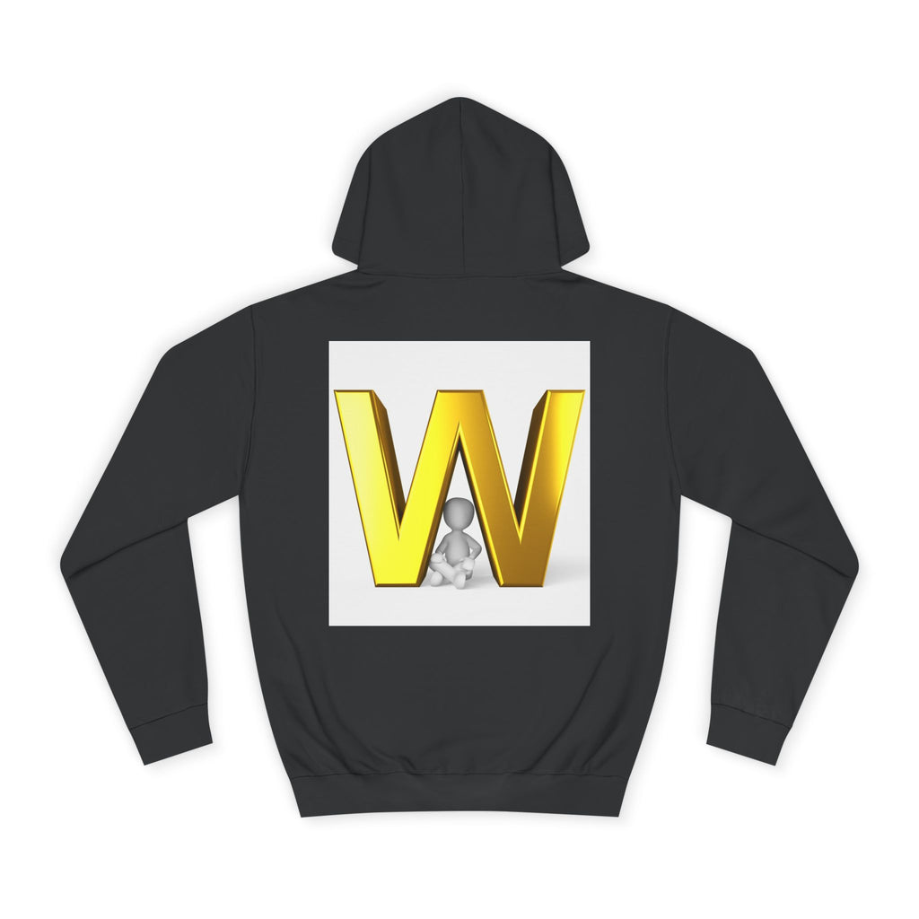 Gold 3D Letter W Hoodie | Monogram Initial Sweatshirt