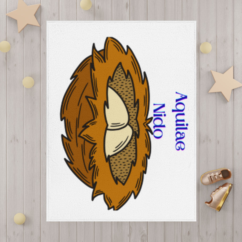 Eagle Nest Illustration Toddler Blanket | Aquilae Nido | Baby Bird Nesting Print