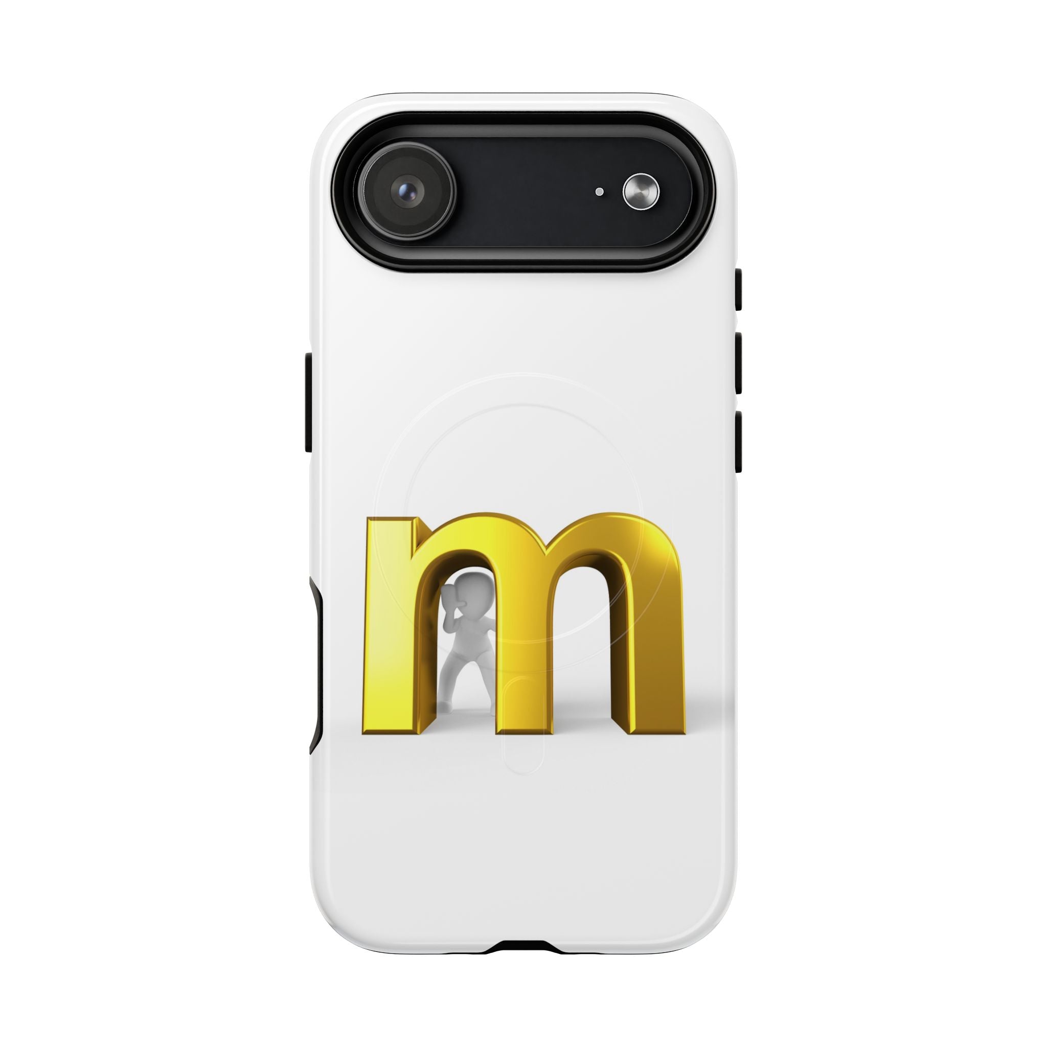 Coque de téléphone Lettre M dorée | Coque magnétique renforcée, Initiale Monogramme
