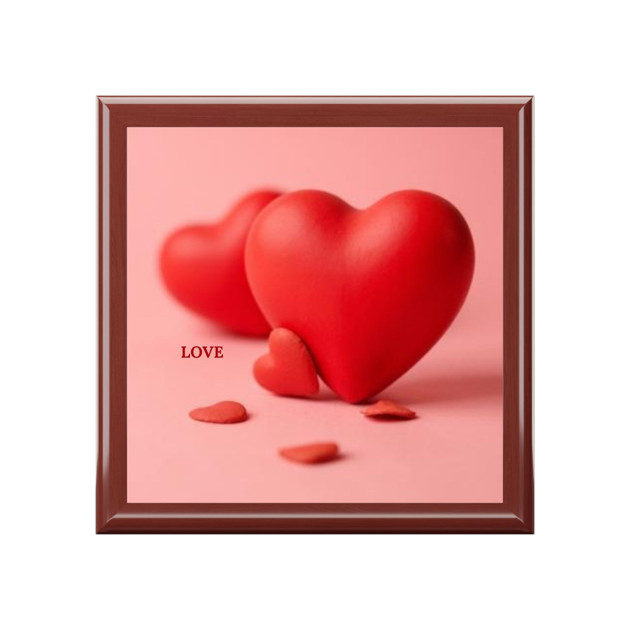 Boîte à bijoux Trio Cœur Rouge | Souvenir d'amour de la Saint-Valentin