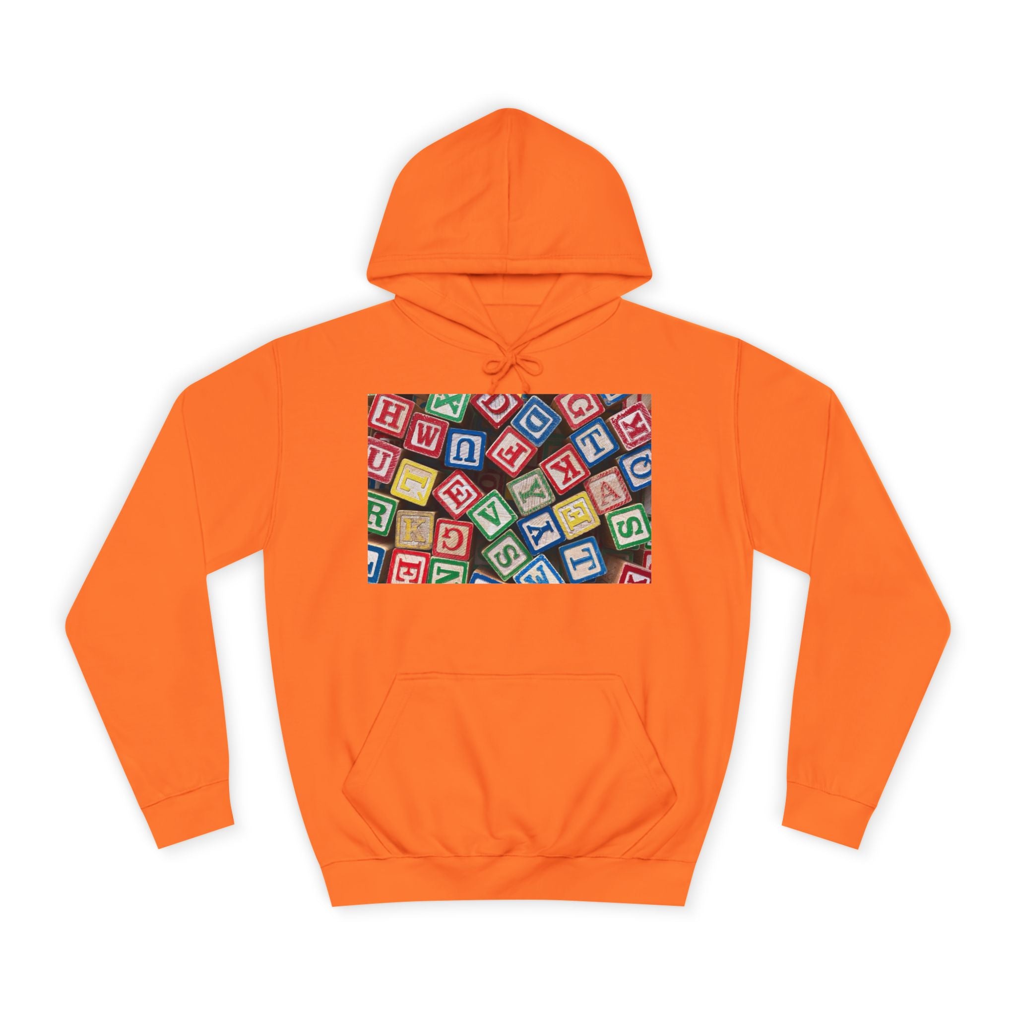 Sweat à capuche Blocs de l'Alphabet Colorés | Motif Blocs de Lettres pour Enfants