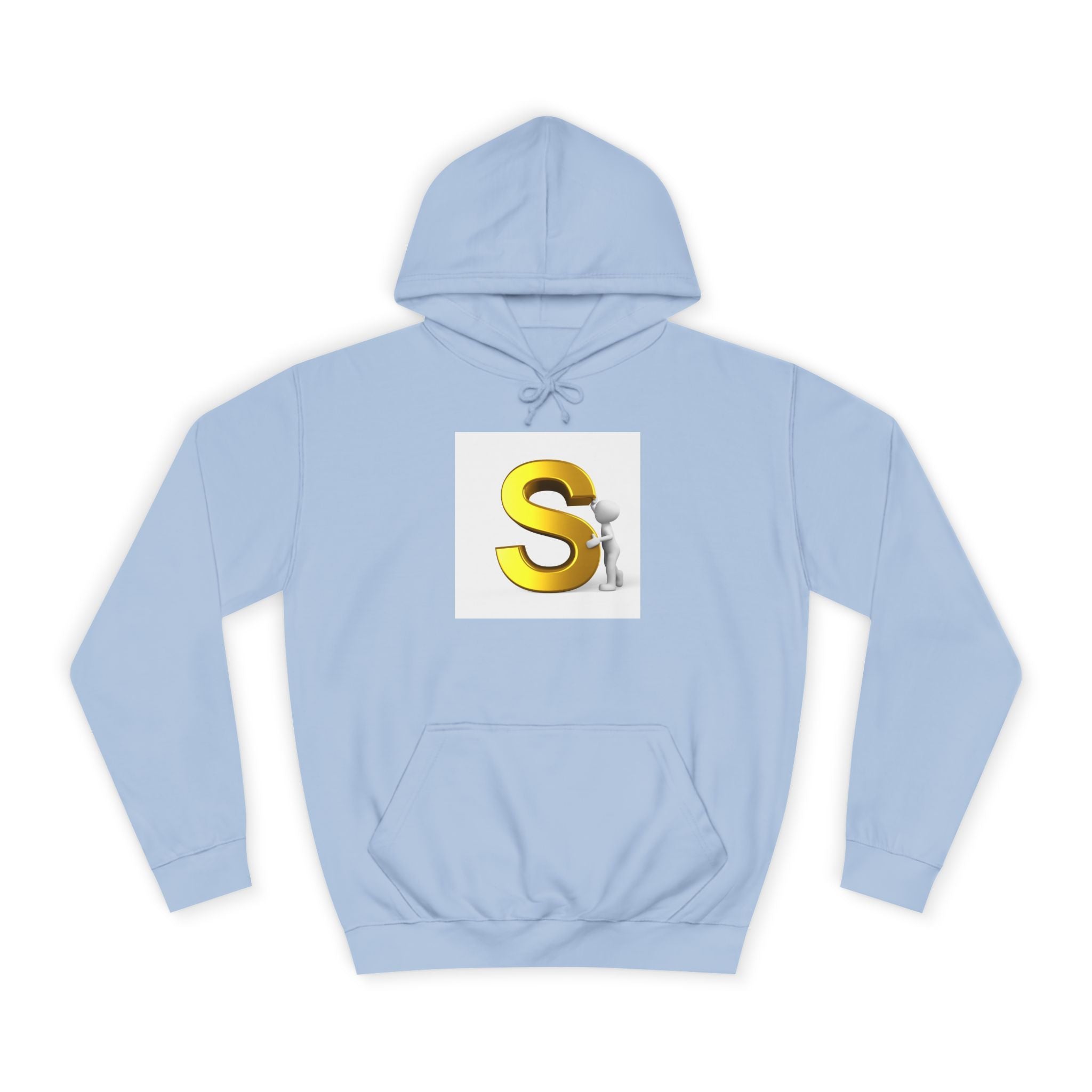 Gold Letter S with Character Hoodie | Initial Monogram Sweatshirt