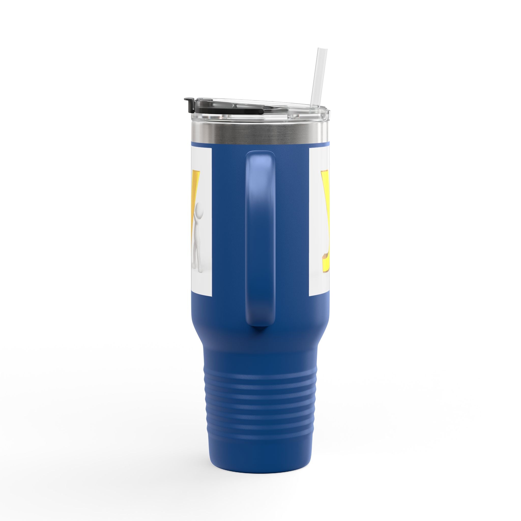 Yellow Letter Y Monogram Travel Mug | 40oz Insulated Tumbler