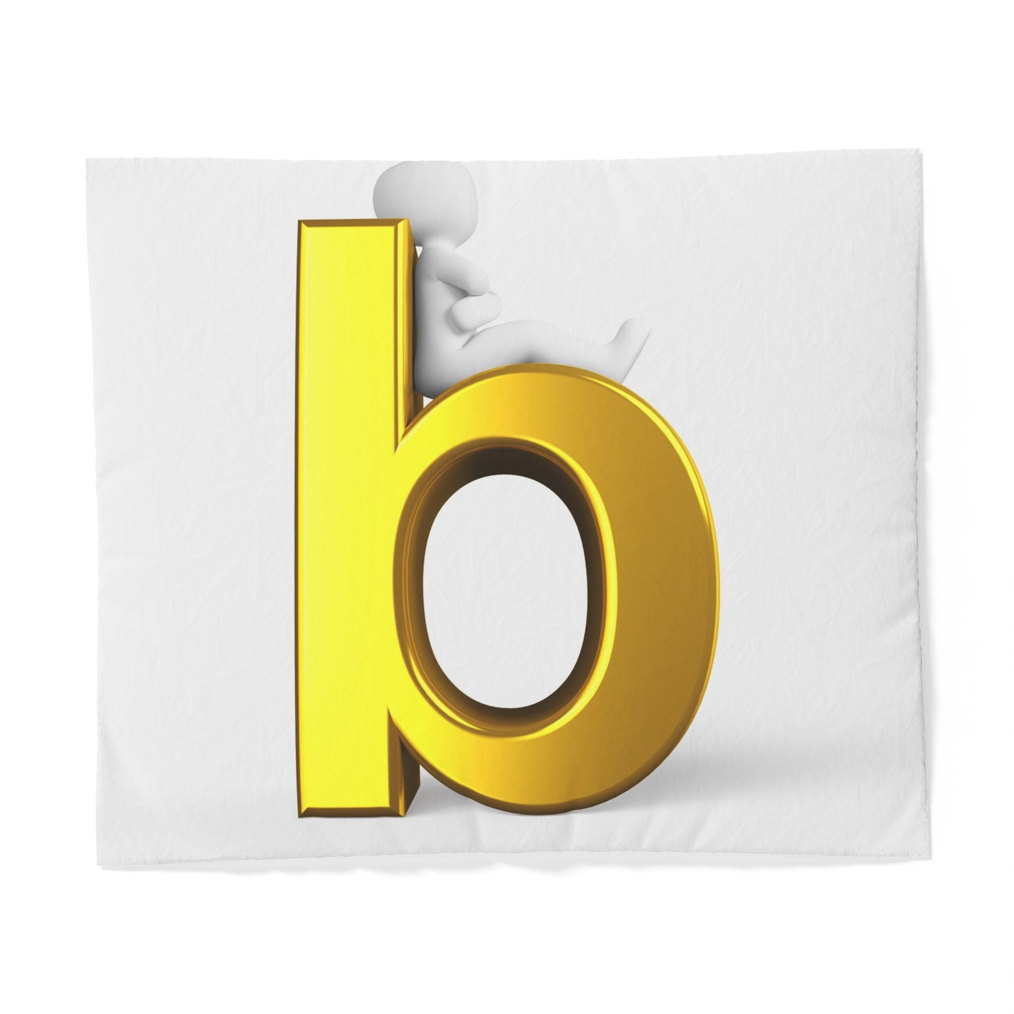 Housse de couette Lettre B dorée | Parure de lit monogramme