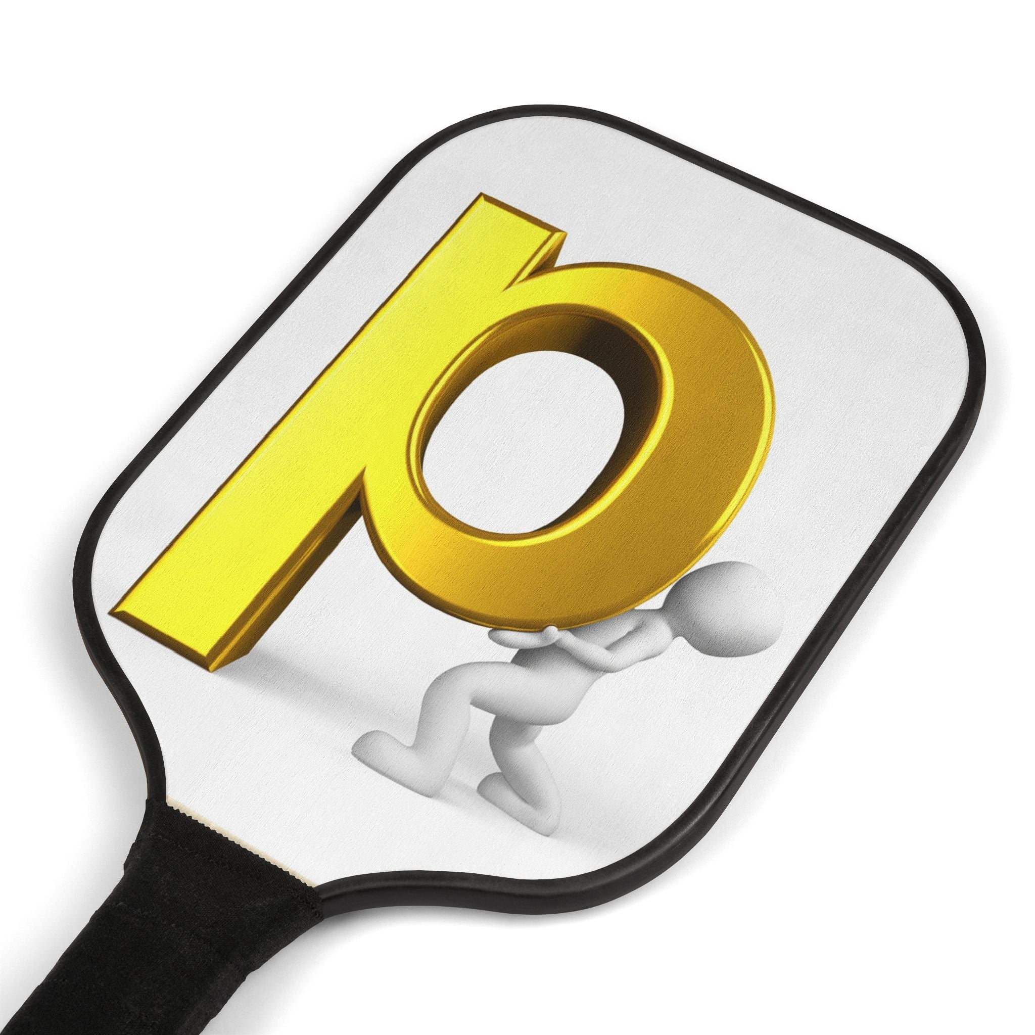 Golden P Letter Design Pickleball Paddle