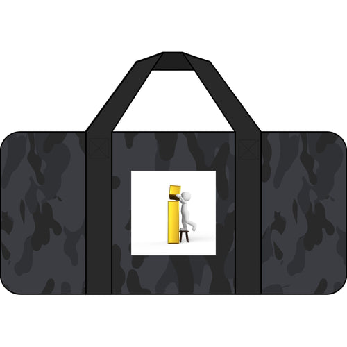 3D Figure building Gold Letter i Illustration Tripper Duffel Bag | Checker Strap or Camo