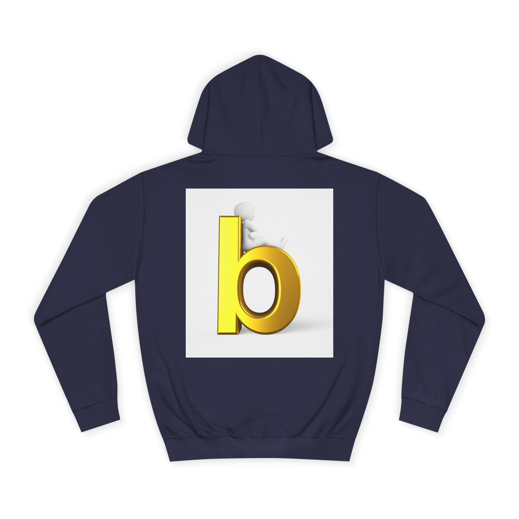 Yellow 3D Letter b Hoodie | Minimal Monogram Initial Sweatshirt