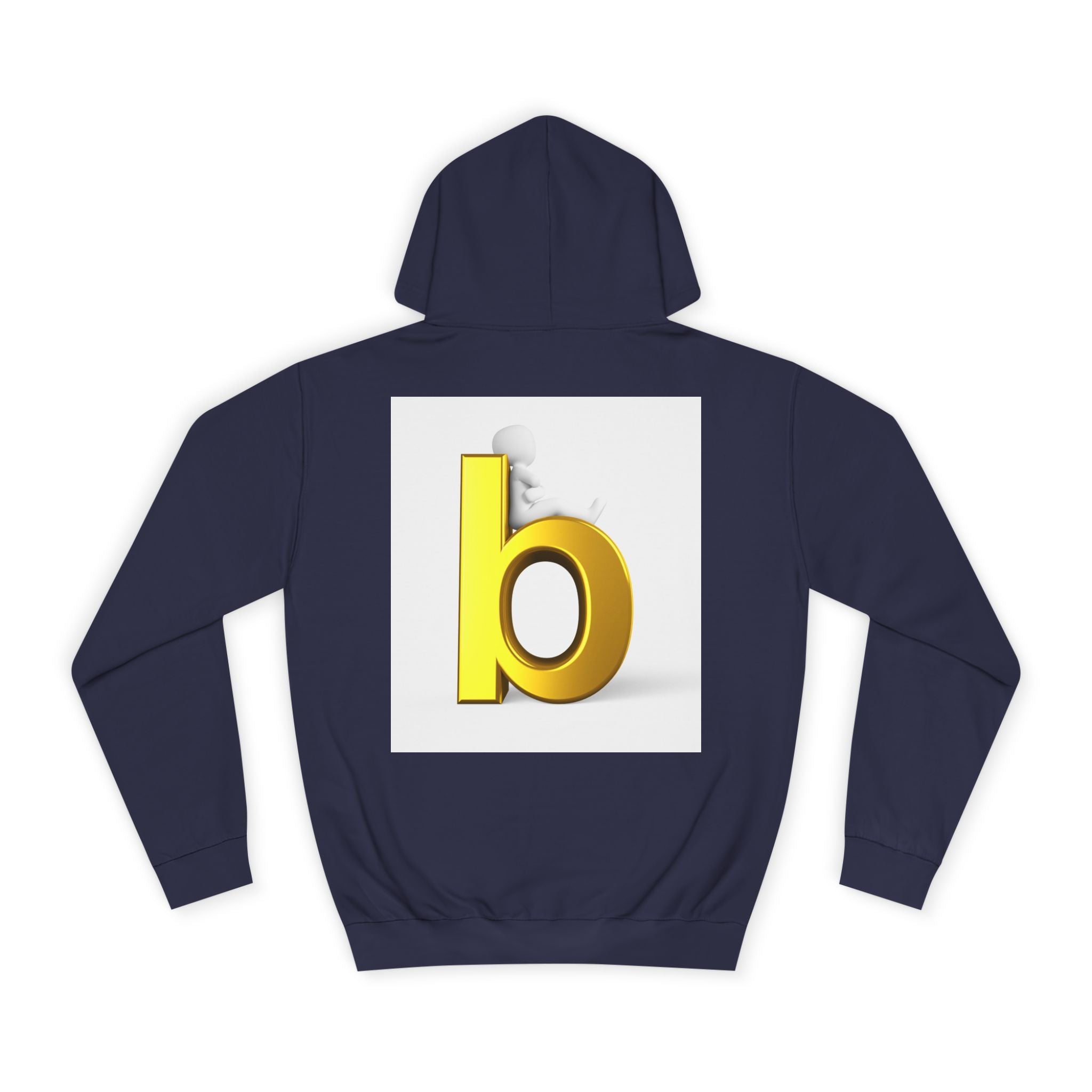 Yellow 3D Letter b Hoodie | Minimal Monogram Initial Sweatshirt