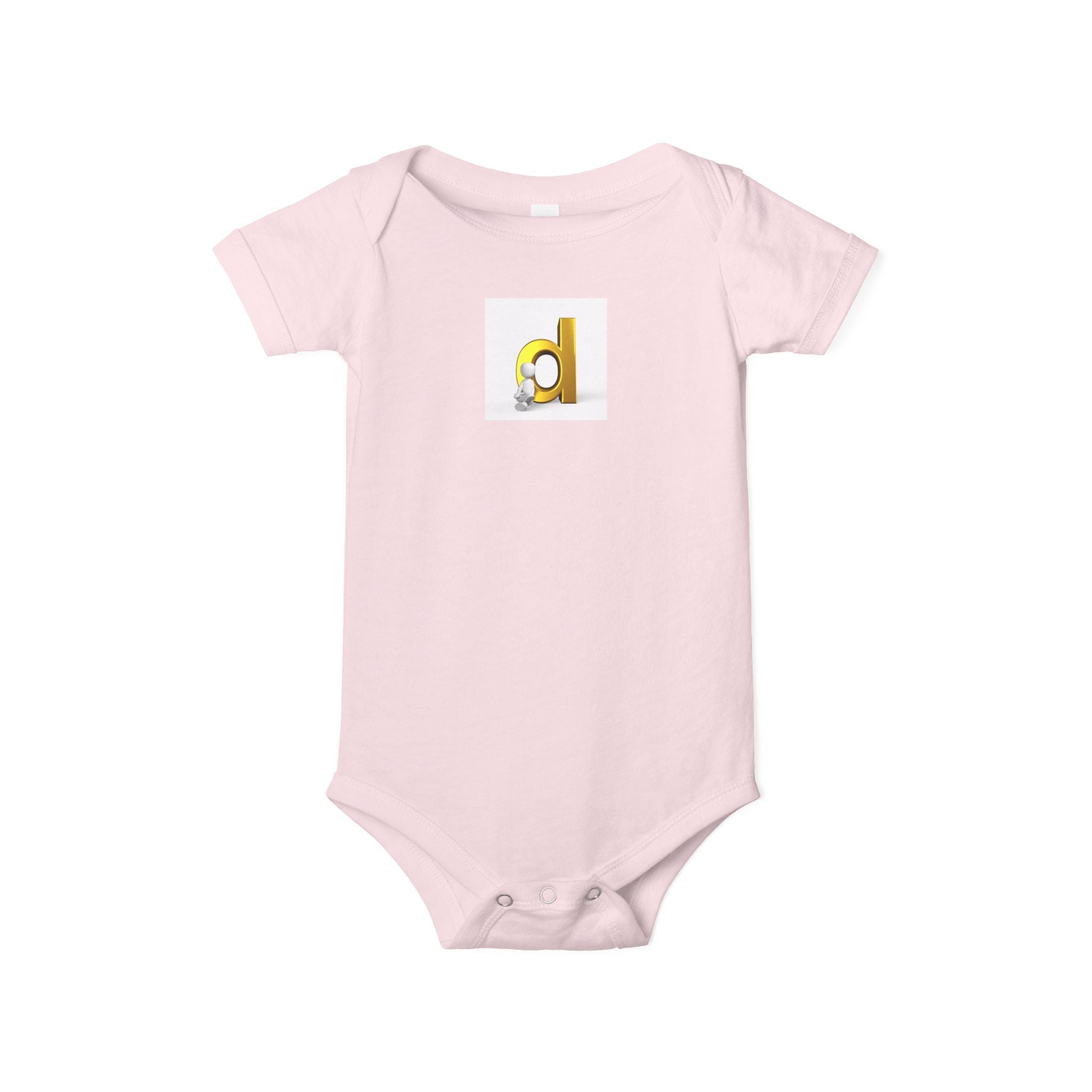 Body pour bébé lettre D | Combinaison jaune 3D initiale pour nourrisson