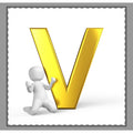 Gold Letter V monogram Woven-Style Coverlet | Initial V coverlet