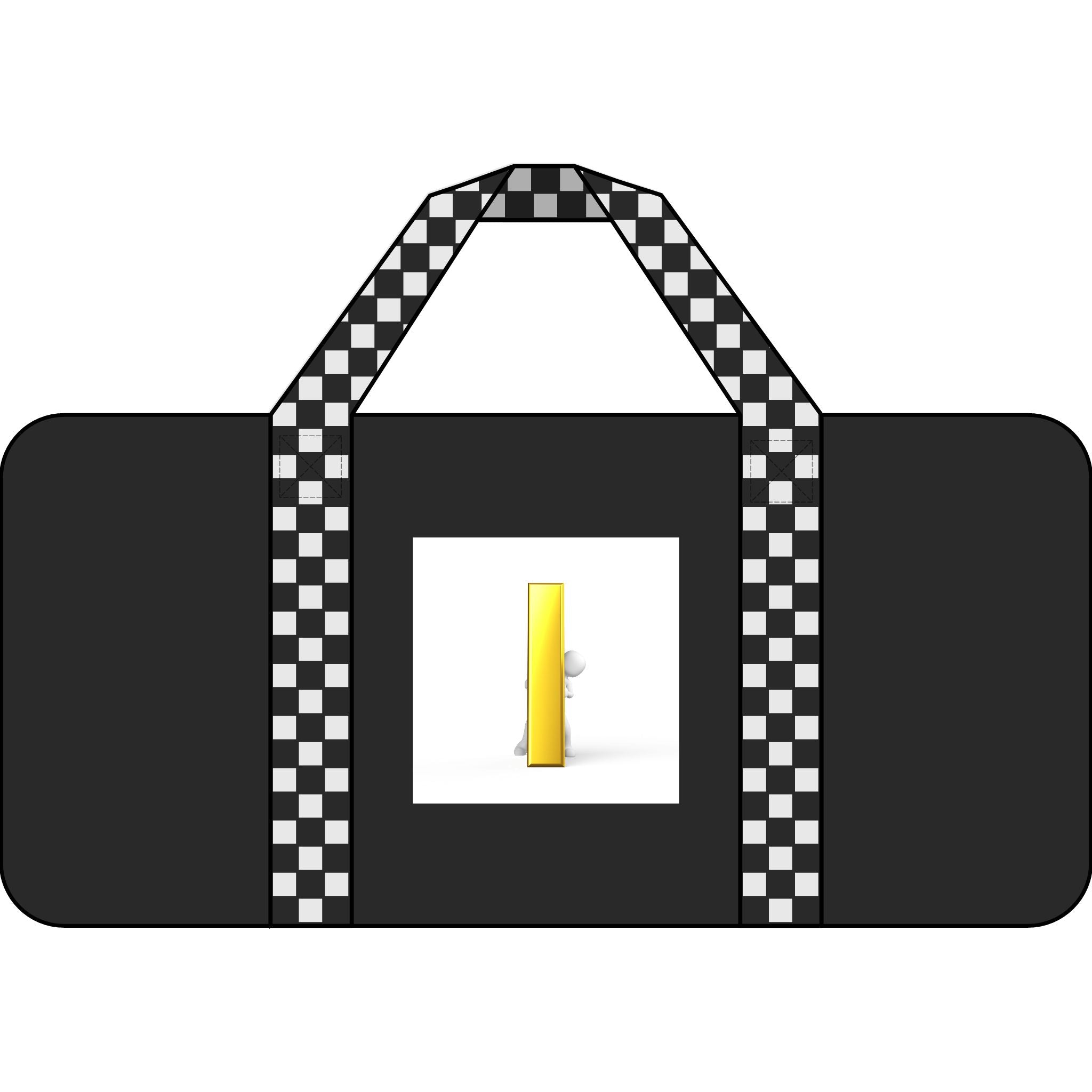 Yellow Letter i Character Duffel Bag | Checkerboard or Camouflage Strap Options