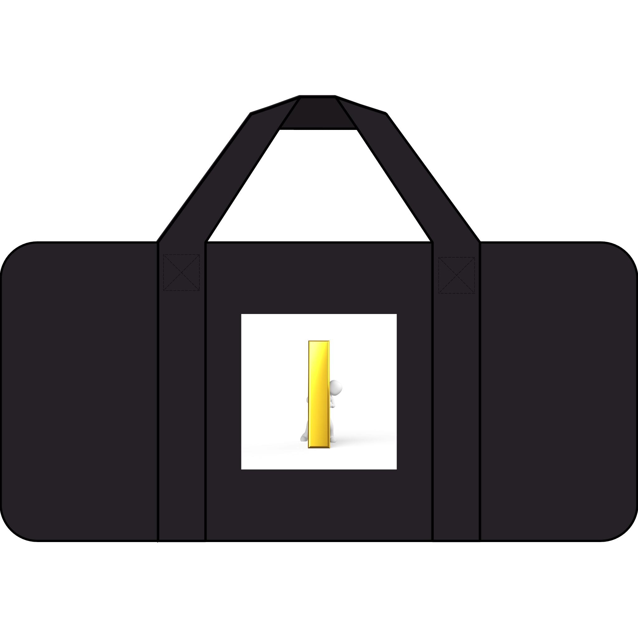 Yellow Letter i Character Duffel Bag | Checkerboard or Camouflage Strap Options