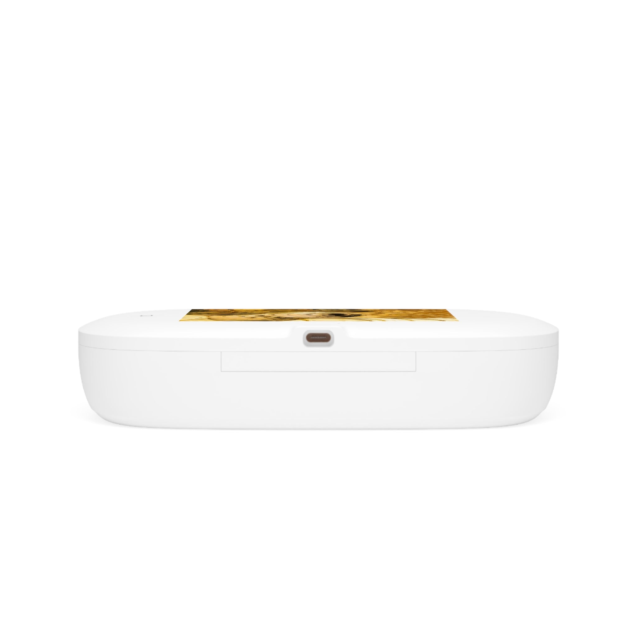 Golden Bitcoin Coins UV Phone Sanitizer and Wireless Charging Pad | Crypto Design