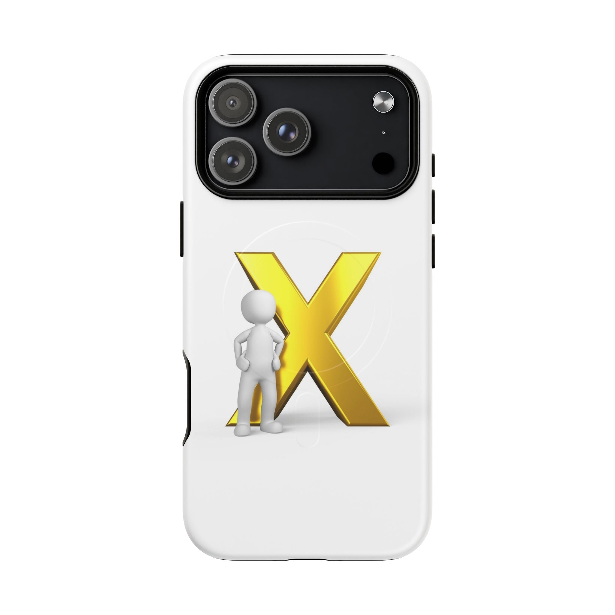 3D Figure with Gold X phone case | Magnetic Tough Case